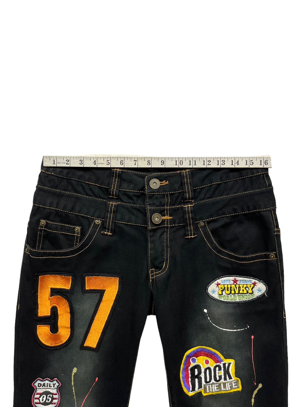 If Six Was Nine 🔥DOPE💥DAILY NEWS Japan Double Waist Splash Multi Patches Size US 32 / EU 48 - 15 Thumbnail