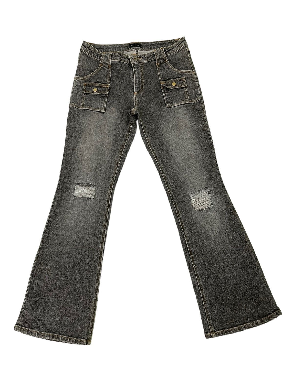 Japanese Brand Flare Skinny Jeans Daily Topic Distres Stretch Boot Cut 6🟦1 Size US 31 - 2 Thumbnail