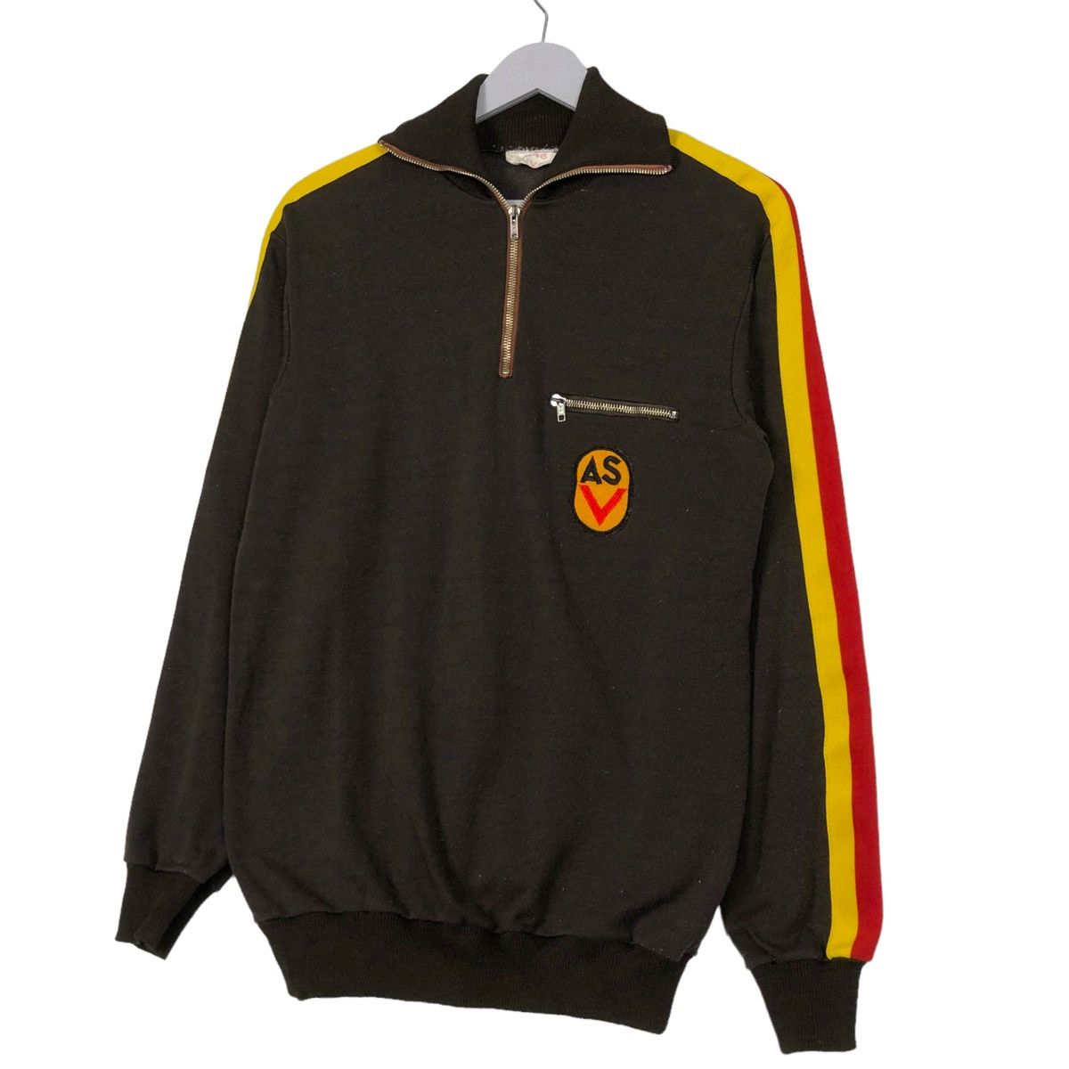 Vintage 🔥1973 ASV GERMAN TRAINER QUARTER ZIP PULLOVER SWEATER Size US M / EU 48-50 / 2 - 2 Thumbnail