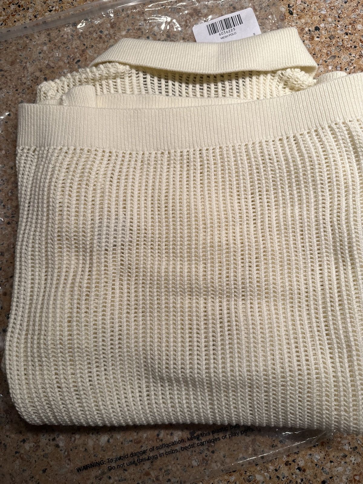 MESH KNIT POLO PRISTINE COLOR SIZE SMALL