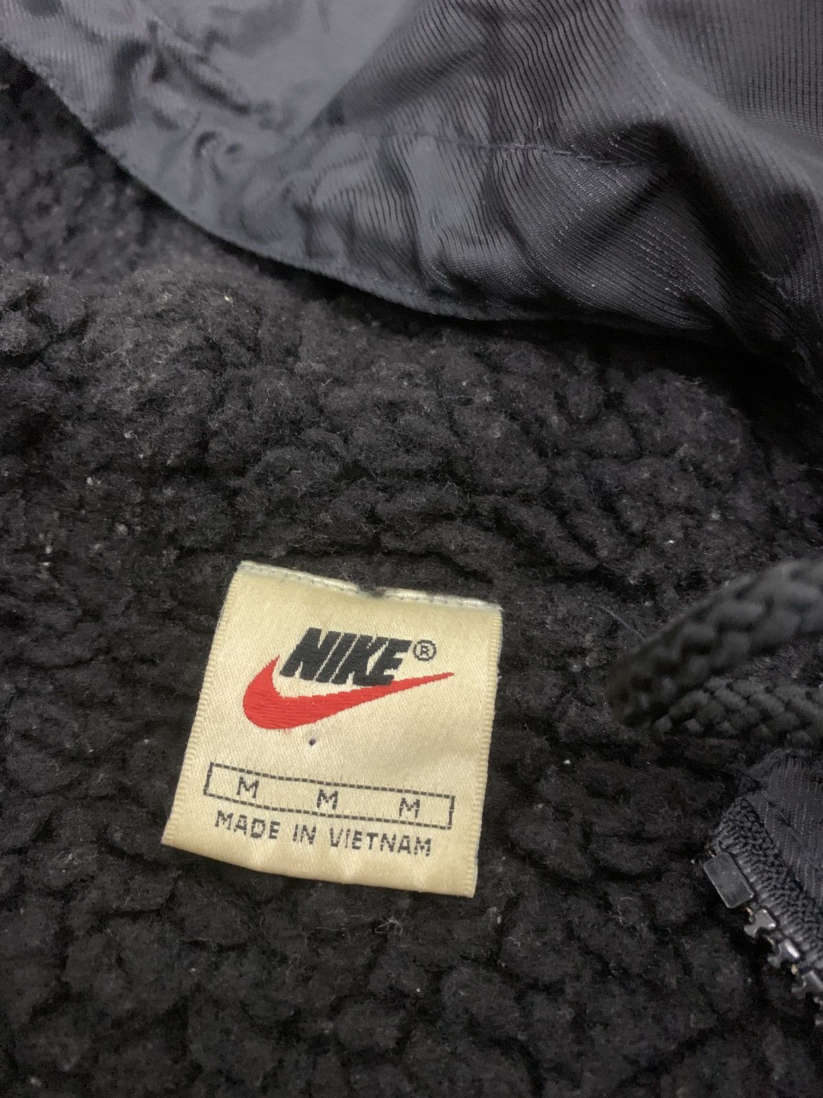 Nike × Vintage VINTAGE NIKE BIG LOGO SHERPA LINED LONG HOODIE JACKET Size US M / EU 48-50 / 2 - 5 Thumbnail