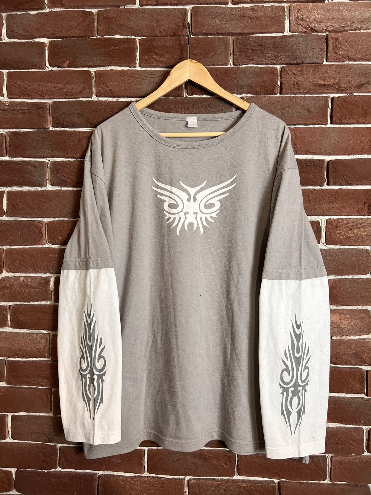 Tribal Streetwear Vintage Y2k 00s Tribal Rave Black Rock Metal Longsleeve Size US XL / EU 56 / 4 - 1 Thumbnail