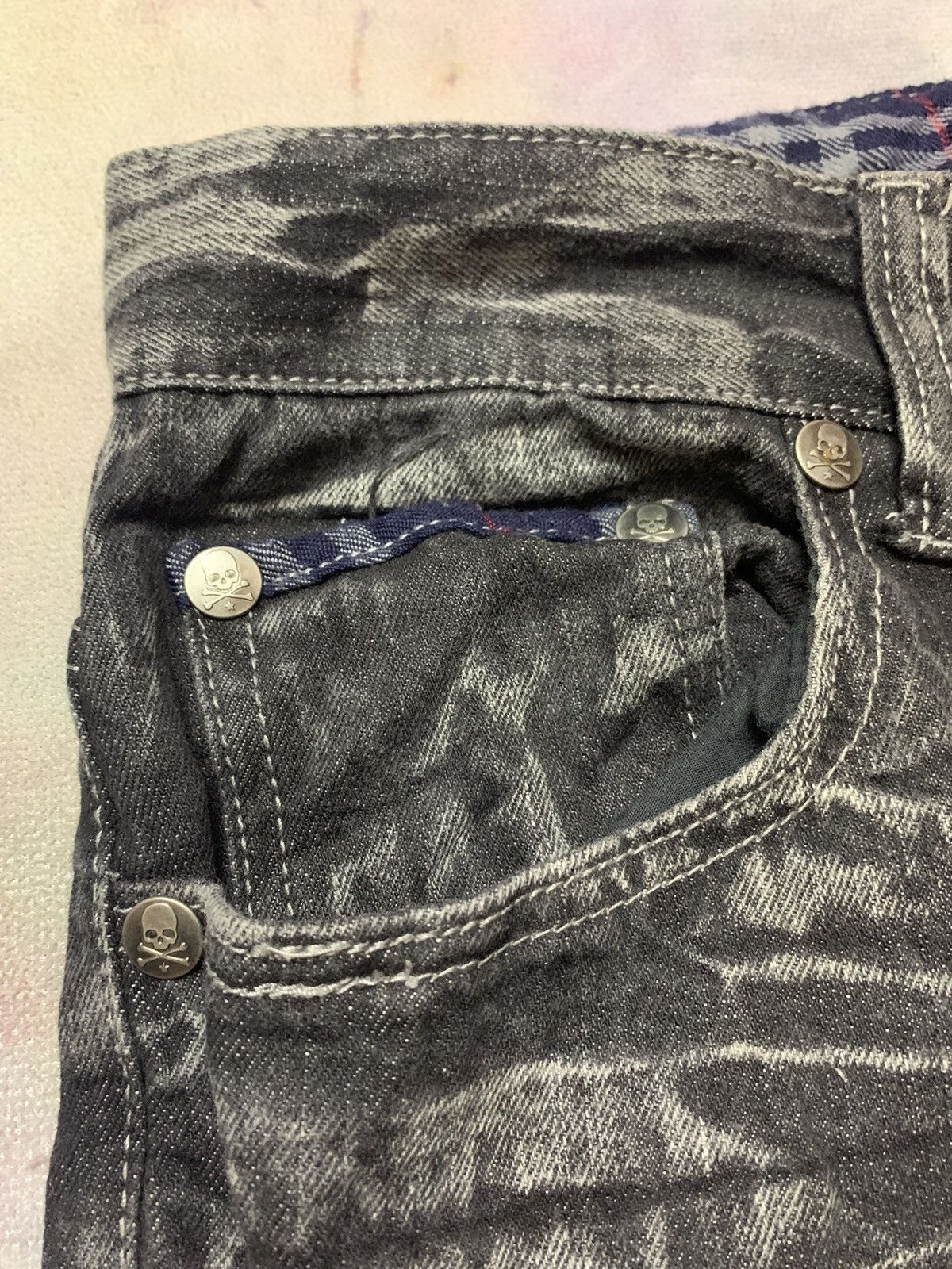Hysteric Glamour Japanese Brand WILD LIFE Acid Wash Black Washed Denim Size US 32 / EU 48 - 4 Thumbnail