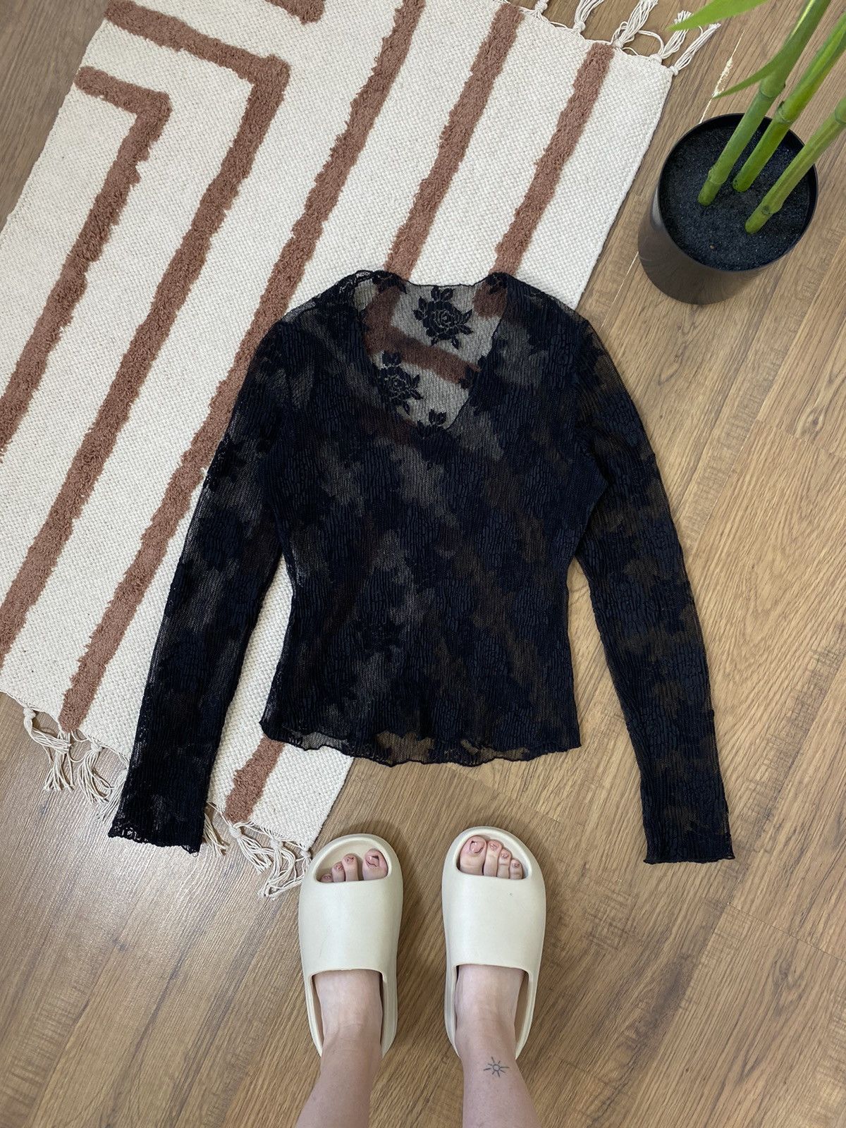 ISSEY MIYAKE STYLE MESH GUIPURE LONGSLEEVE