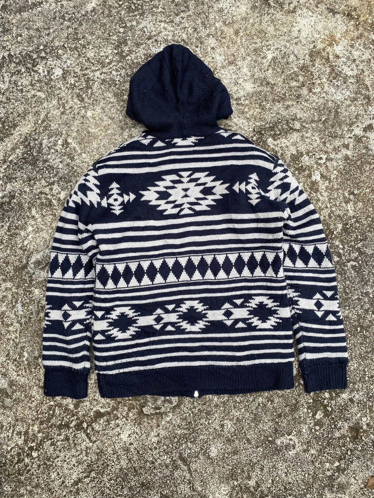 Japanese Brand Azul by Moussy Knitted Zipper Hoodie Size US L / EU 52-54 / 3 - 7 Thumbnail