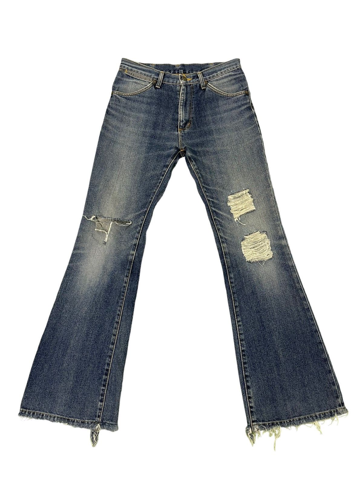 Japanese Brand Flare Jeans Vtg Wrangler Japan Distress Bell Bottom 6🟦0 Size US 30 / EU 46 - 2 Thumbnail