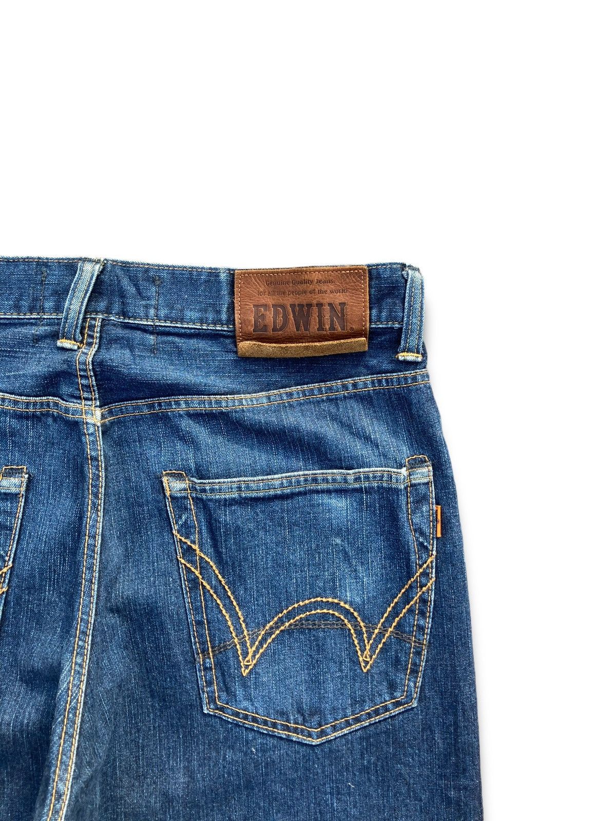 Edwin × Vintage Vintage Y2K Edwin Indigo Distressed Kaihara Denims Size US 34 / EU 50 - 11 Thumbnail