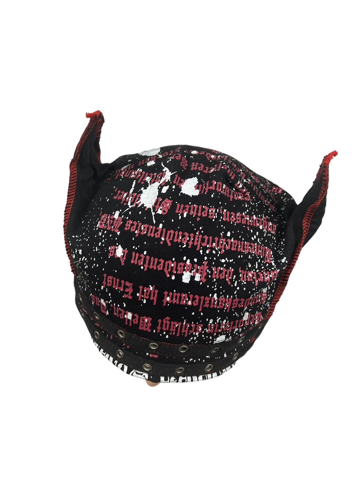 Japanese Brand Skull Anarcho Punk Poem Horn Beanie Size ONE SIZE - 5 Thumbnail
