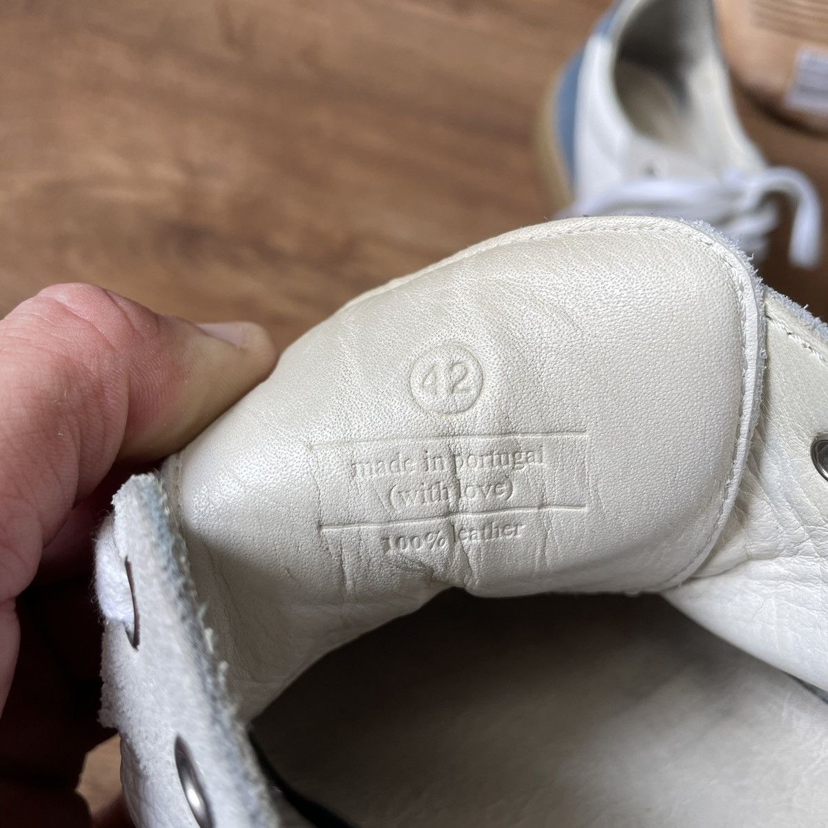 AMI × Designer × Other Ami White-Blue Leather Low Top Sneakers Portugal Designer Size US 9 / EU 42 - 9 Thumbnail