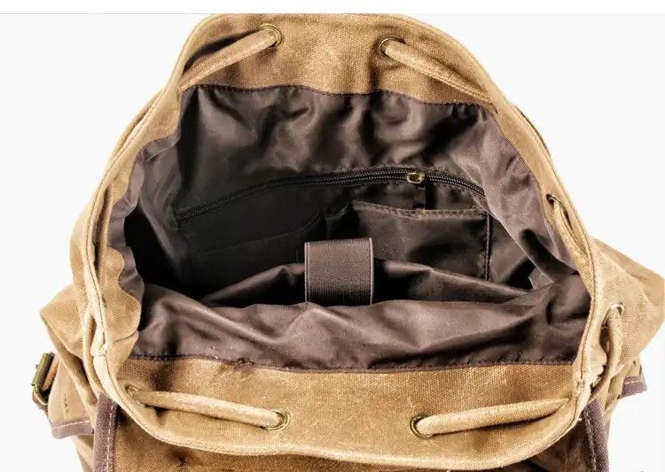 Japanese Brand Unisex Vintage Waxed Canvas Backpack Size ONE SIZE - 7 Thumbnail