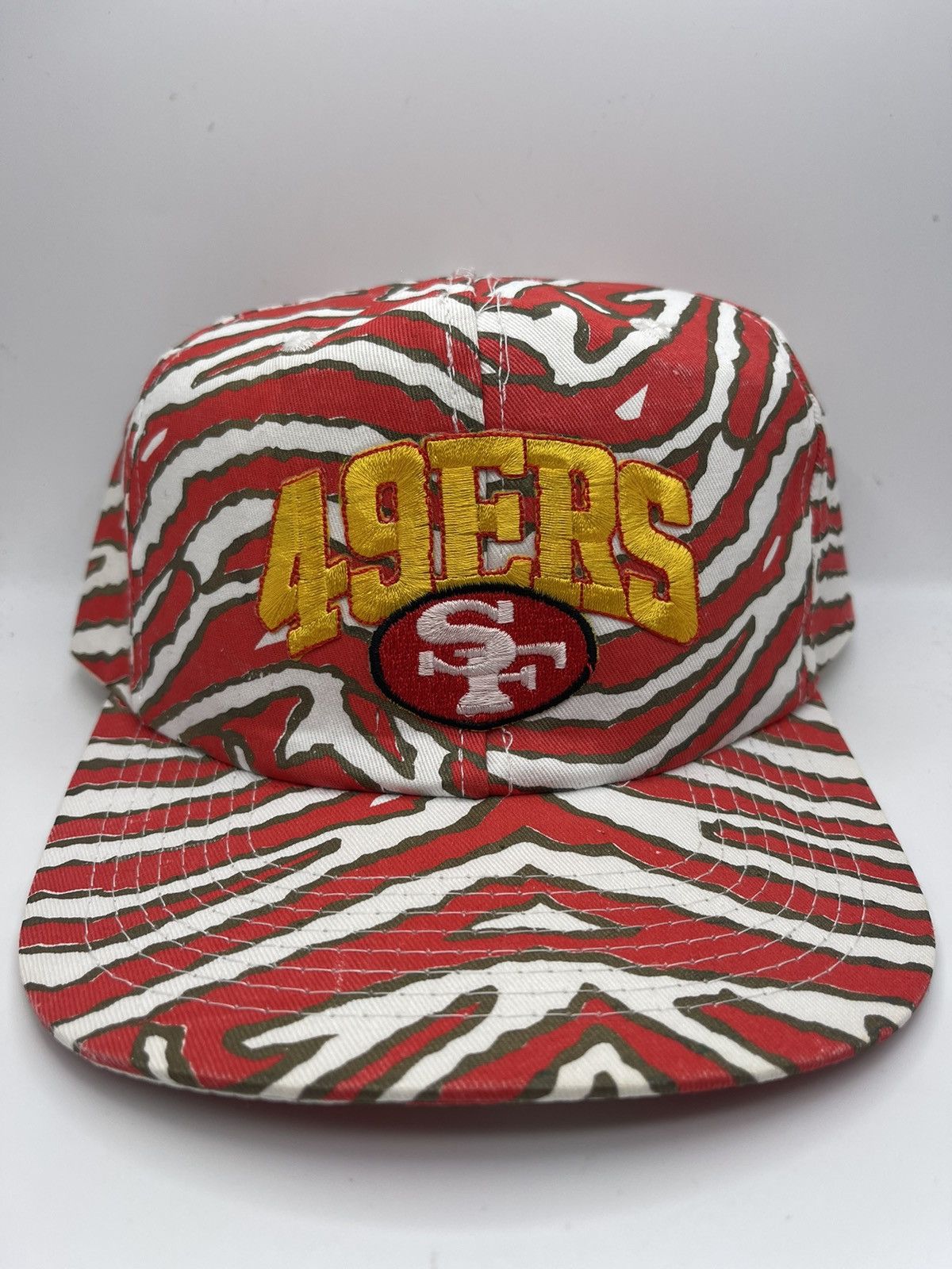 T-shirt Zubaz Vintage Blanc San Francisco 49ers – Années 90 – Taille L, Look Foot Rétro