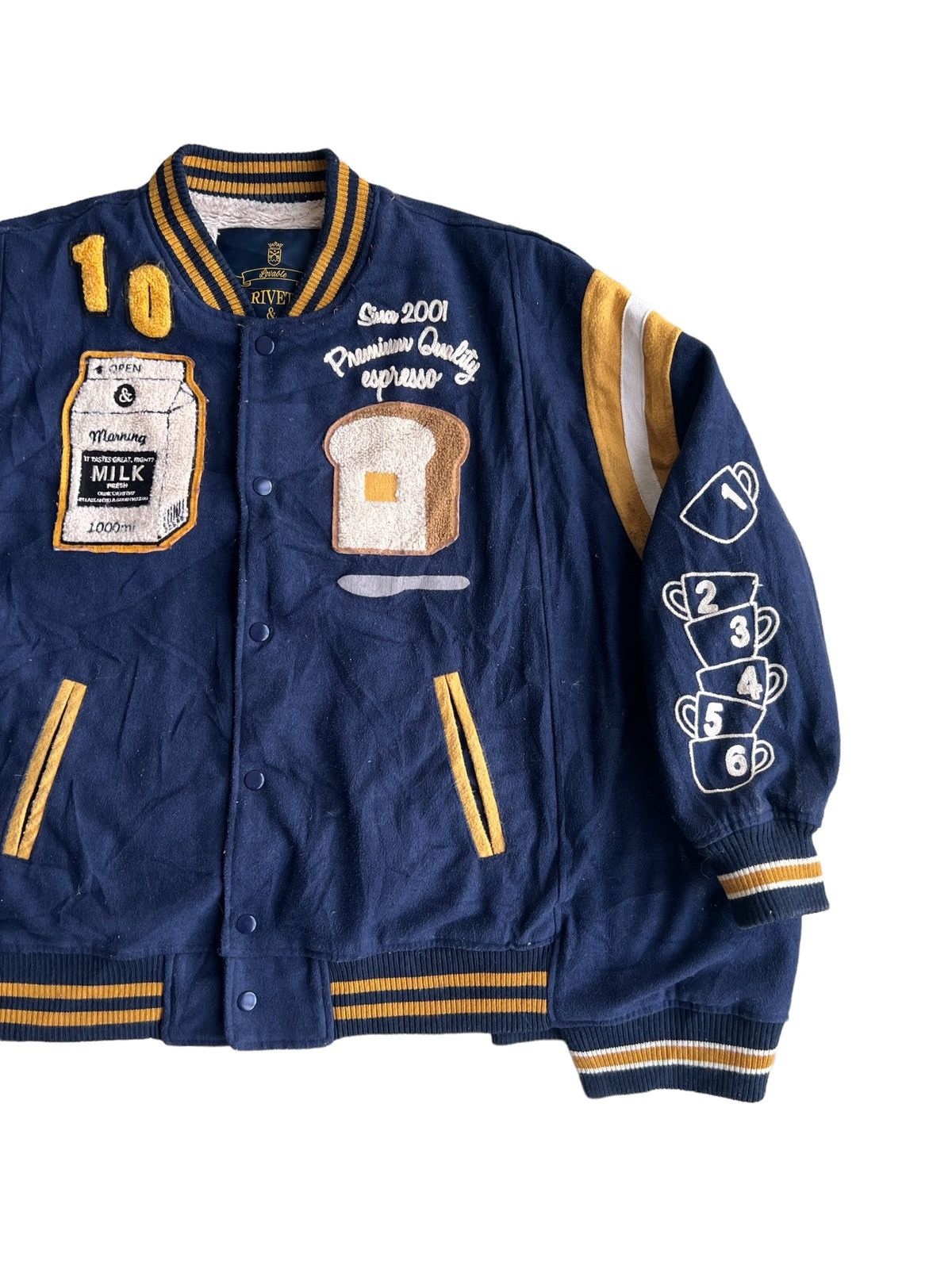 Avirex Rivet & Surge 🇯🇵 "Cafe" Milk & Espresso Hybrid Varsity Size US XL / EU 56 / 4 - 5 Thumbnail