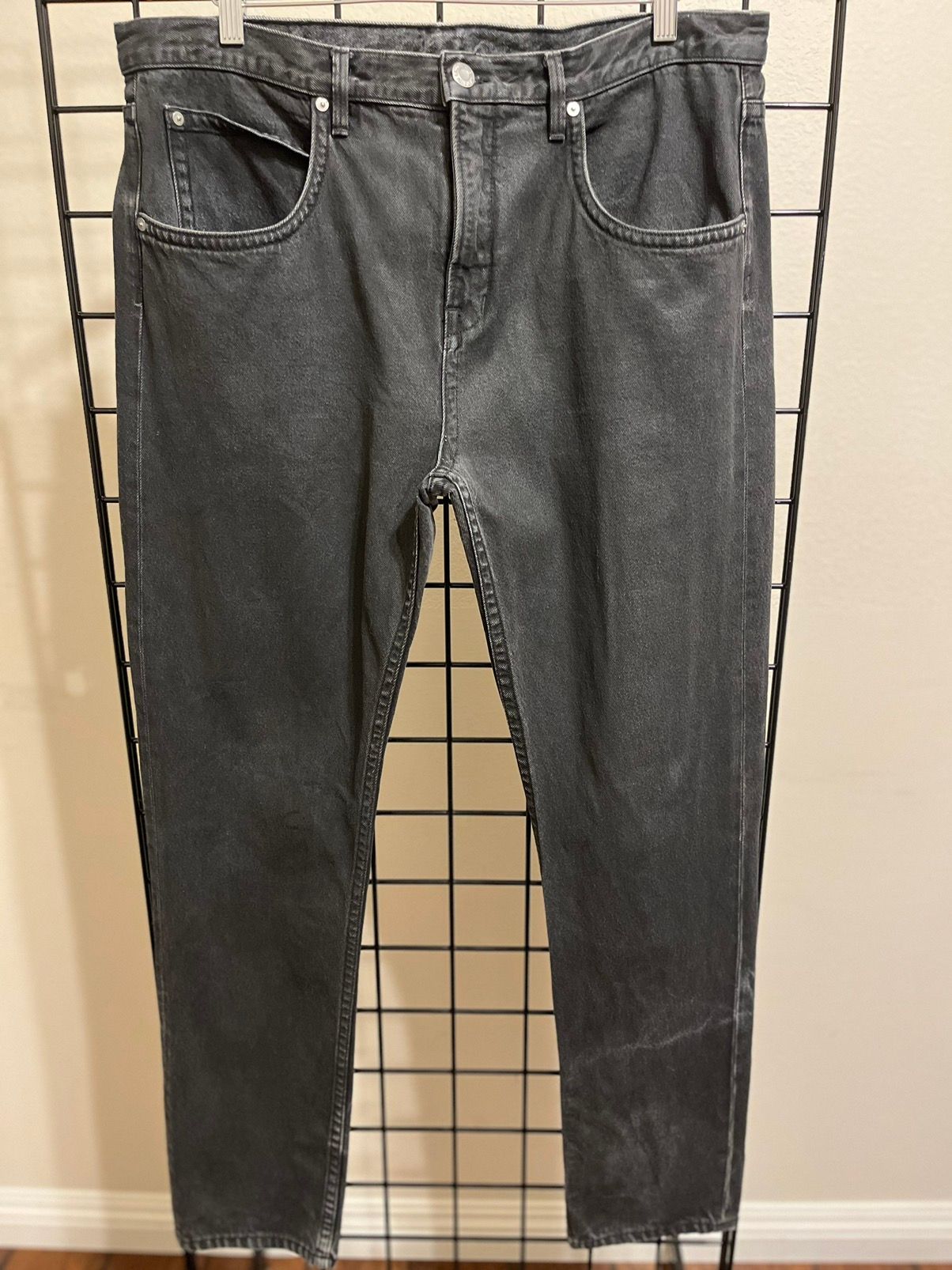 Pre-owned Helmut Lang Slightly Waxed Regular Fit Denim Jeans In Black