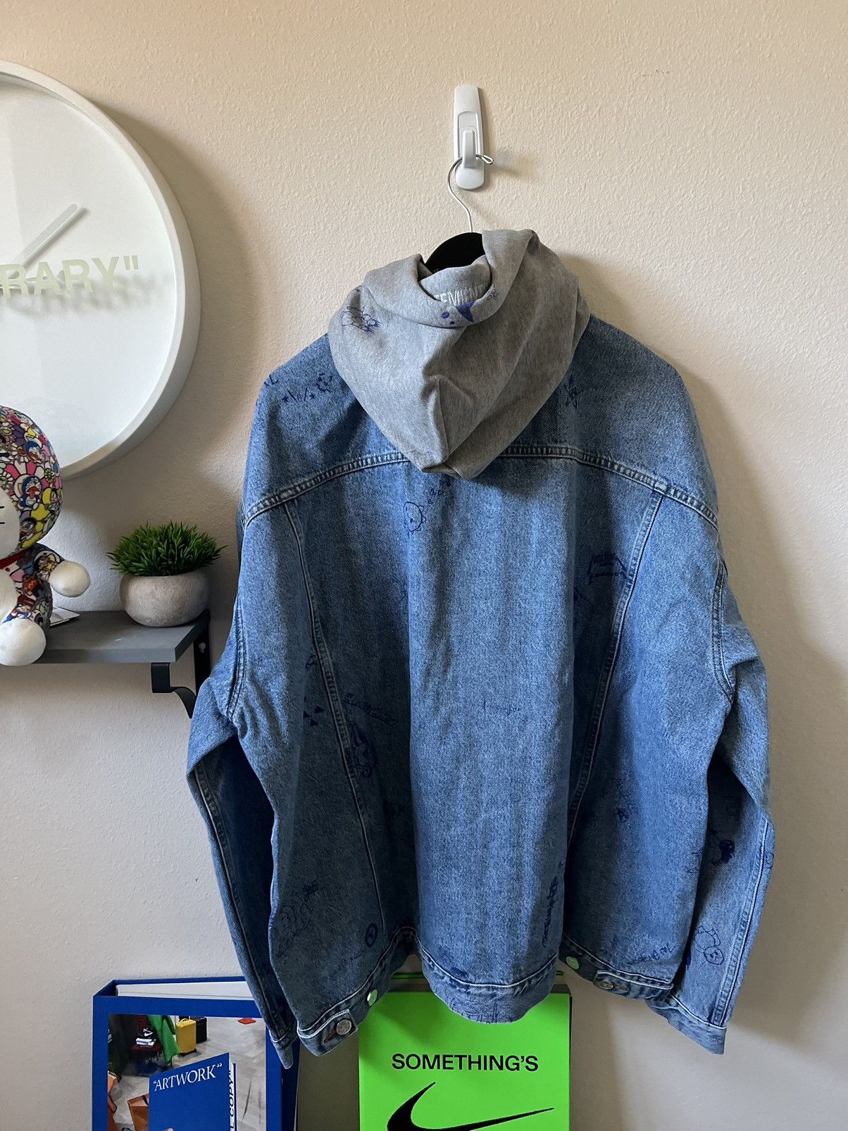 Vetements Vetements Scribbled Denim Jacket Hoodie Size US L / EU 52-54 / 3 - 2 Thumbnail