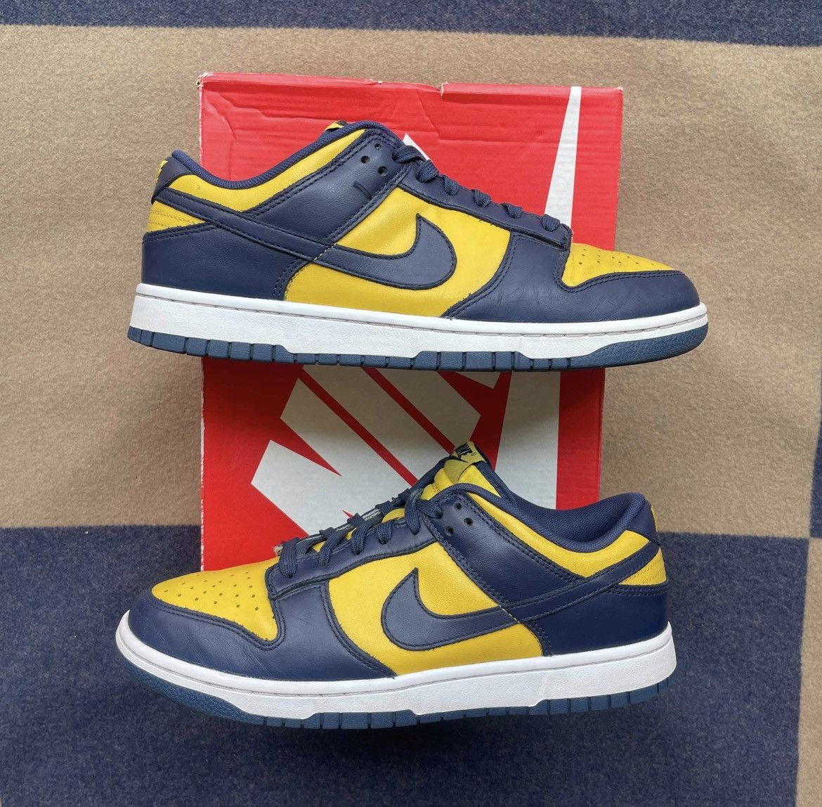 Nike Size 9.5 - Nike Dunk Low Michigan Navy Blue Gold 2021 | Grailed