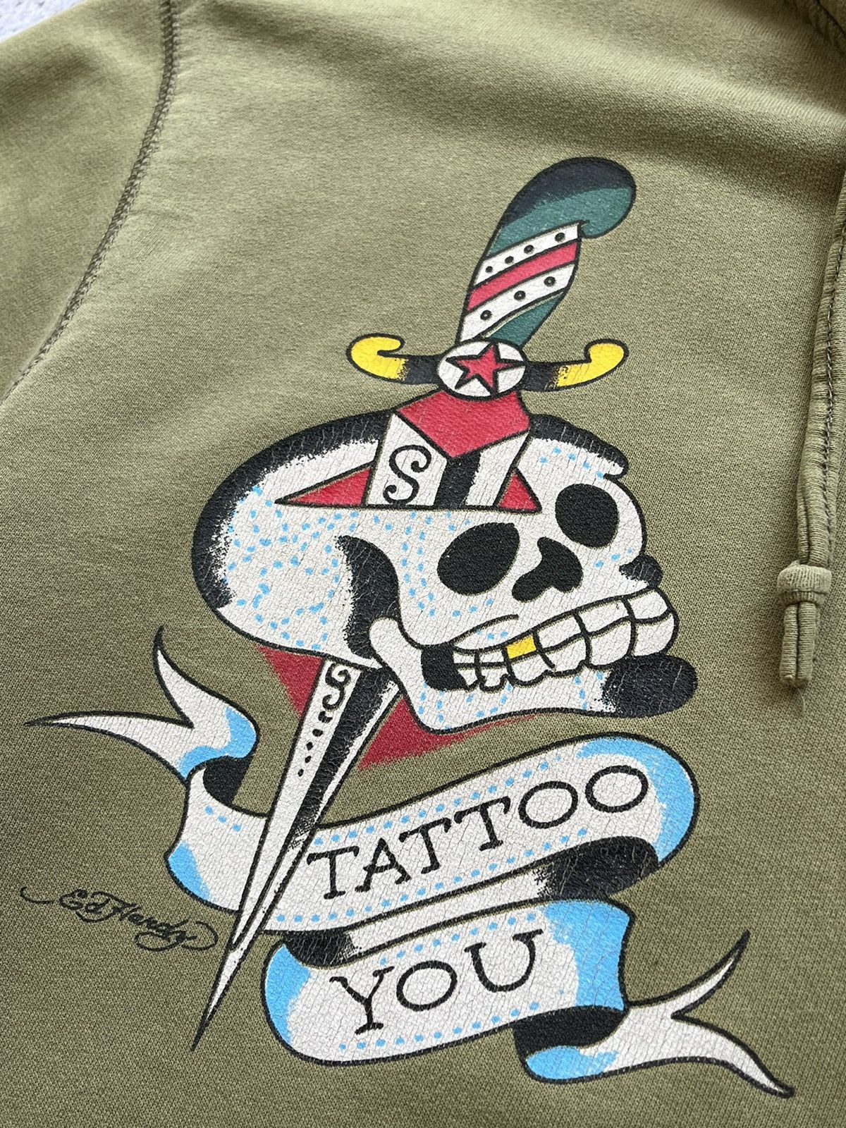 Christian Audigier × Ed Hardy × Vintage Vintage Ed Hardy Zip Up Hoodie Rare Big Logo Size US L / EU 52-54 / 3 - 9 Thumbnail