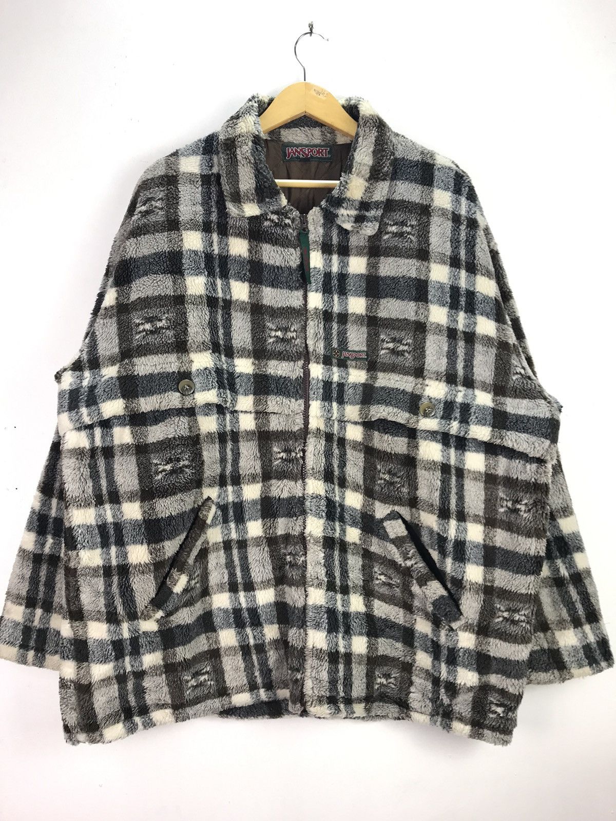Vintage Jansport Checkered Fleece Jacket