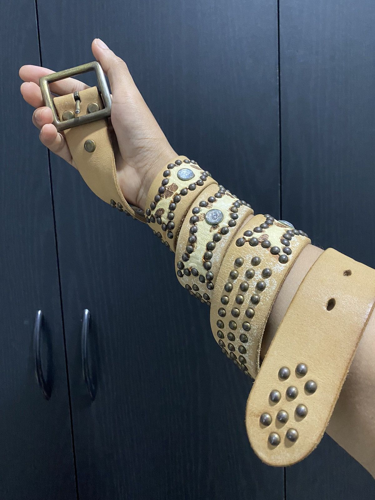 Japanese Brand Vintage Fully Leather Belt Studded Size ONE SIZE - 1 Thumbnail