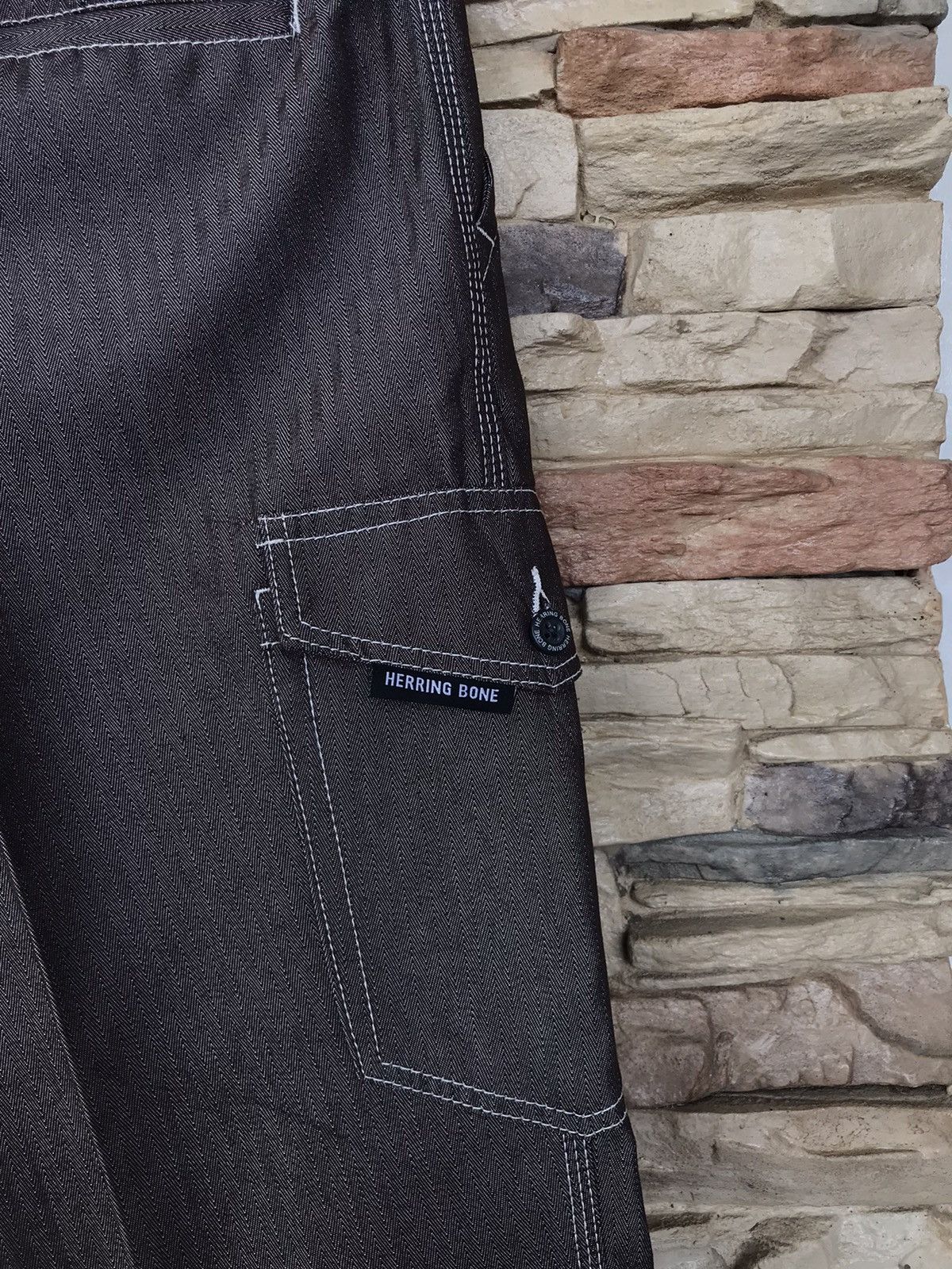 Vintage Vintage Herringbone Cargo Pants Size US 33 - 10 Thumbnail