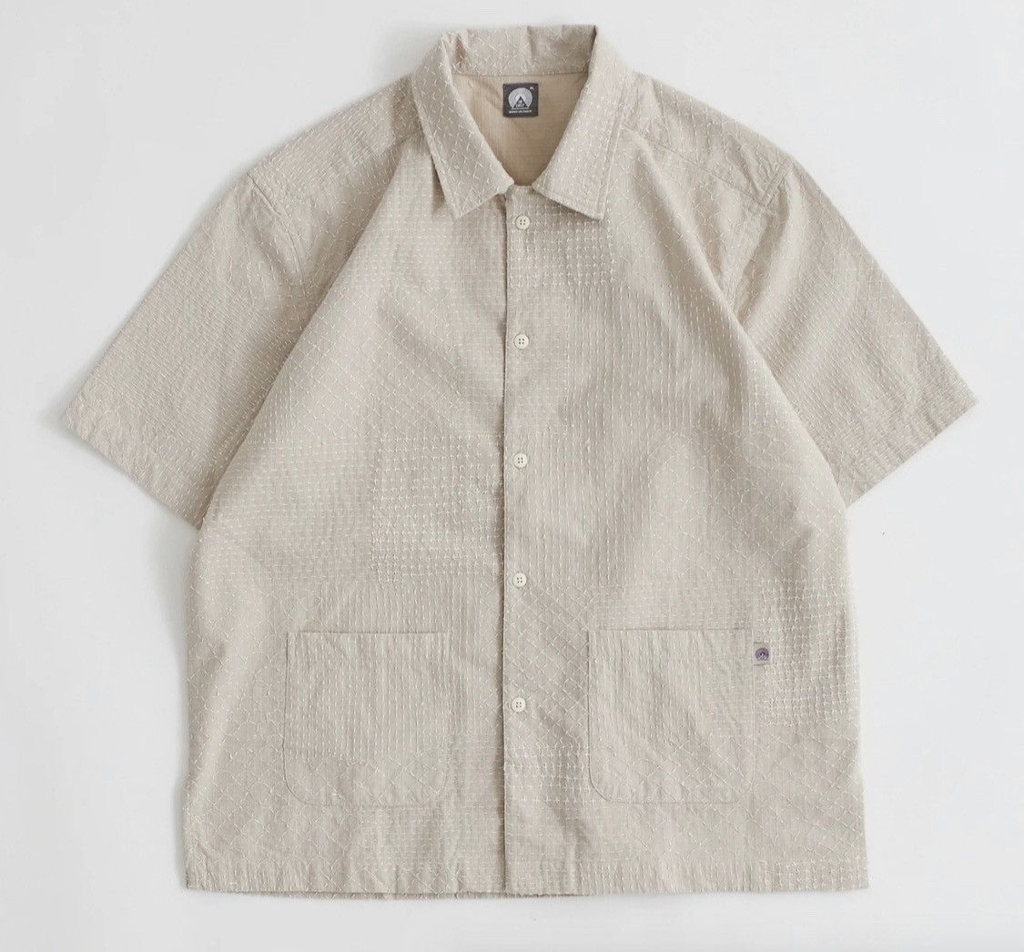 18 East Yousef Camp Shirt - Ecru Patchwork