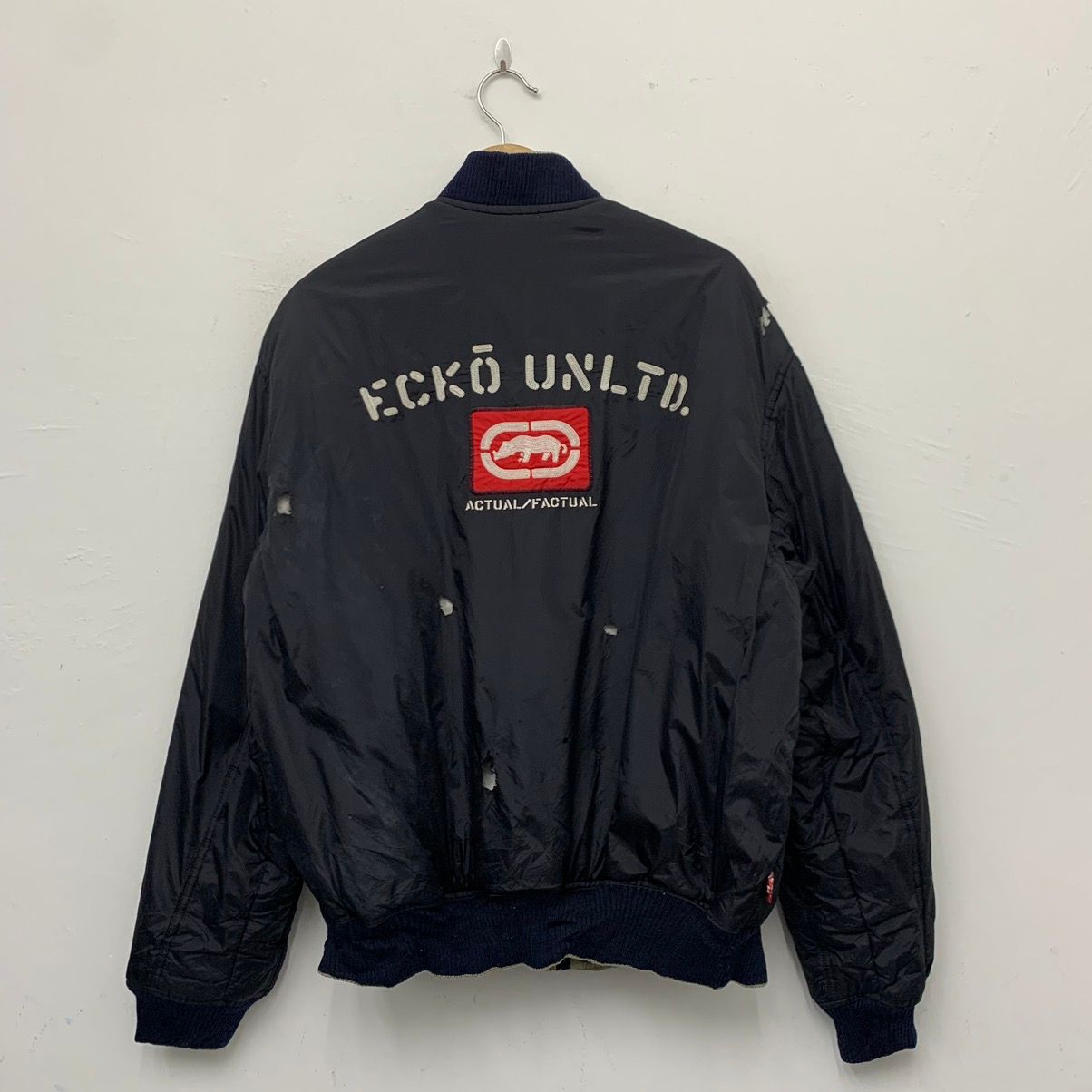 Ecko Unltd. Distressed ECKO UNLTD Reversible Bomber Jacket | Grailed