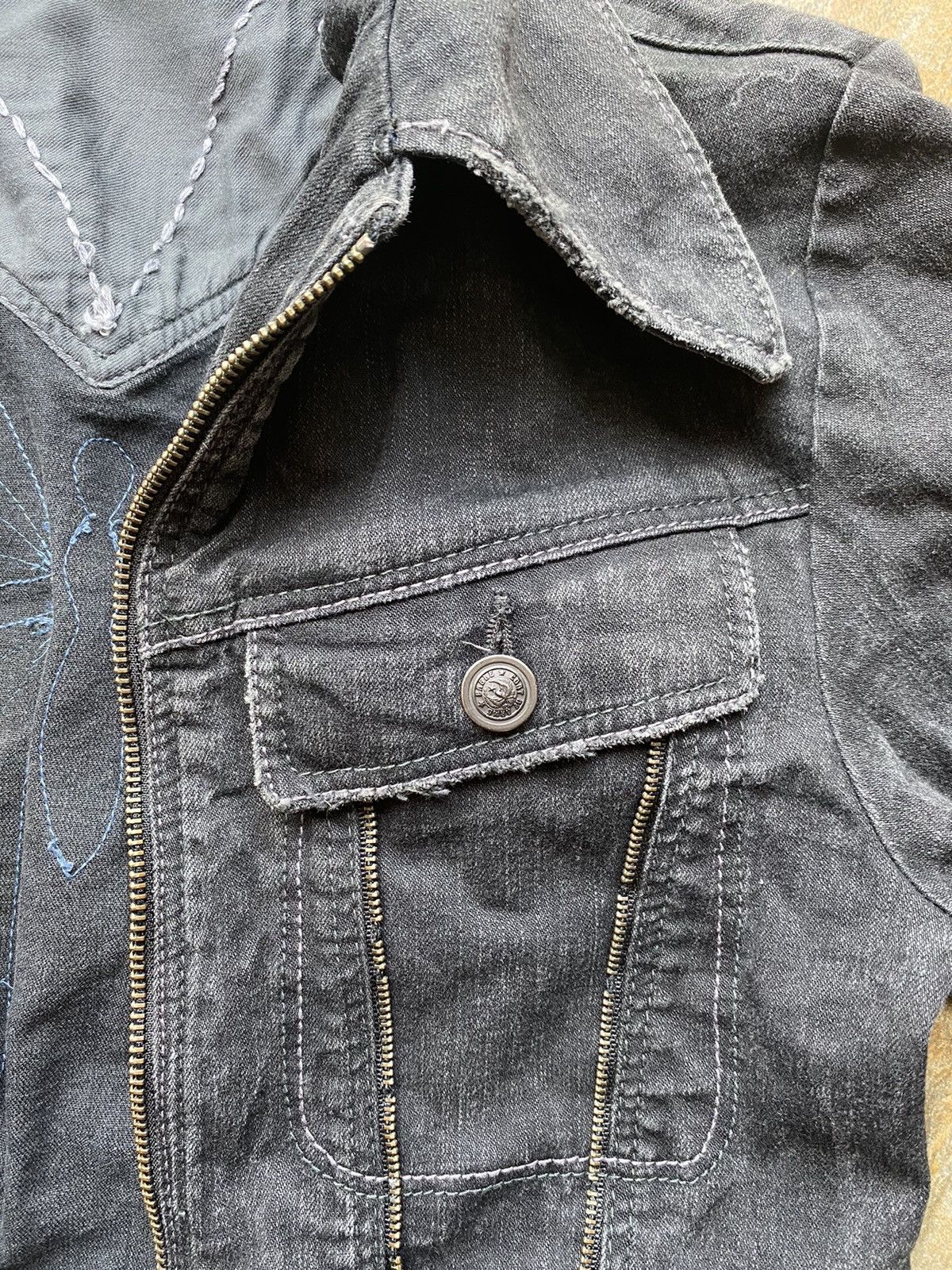 Japanese Brand Obelisk Butterfly Embroidered Denim Jacket Size US M / EU 48-50 / 2 - 2 Thumbnail