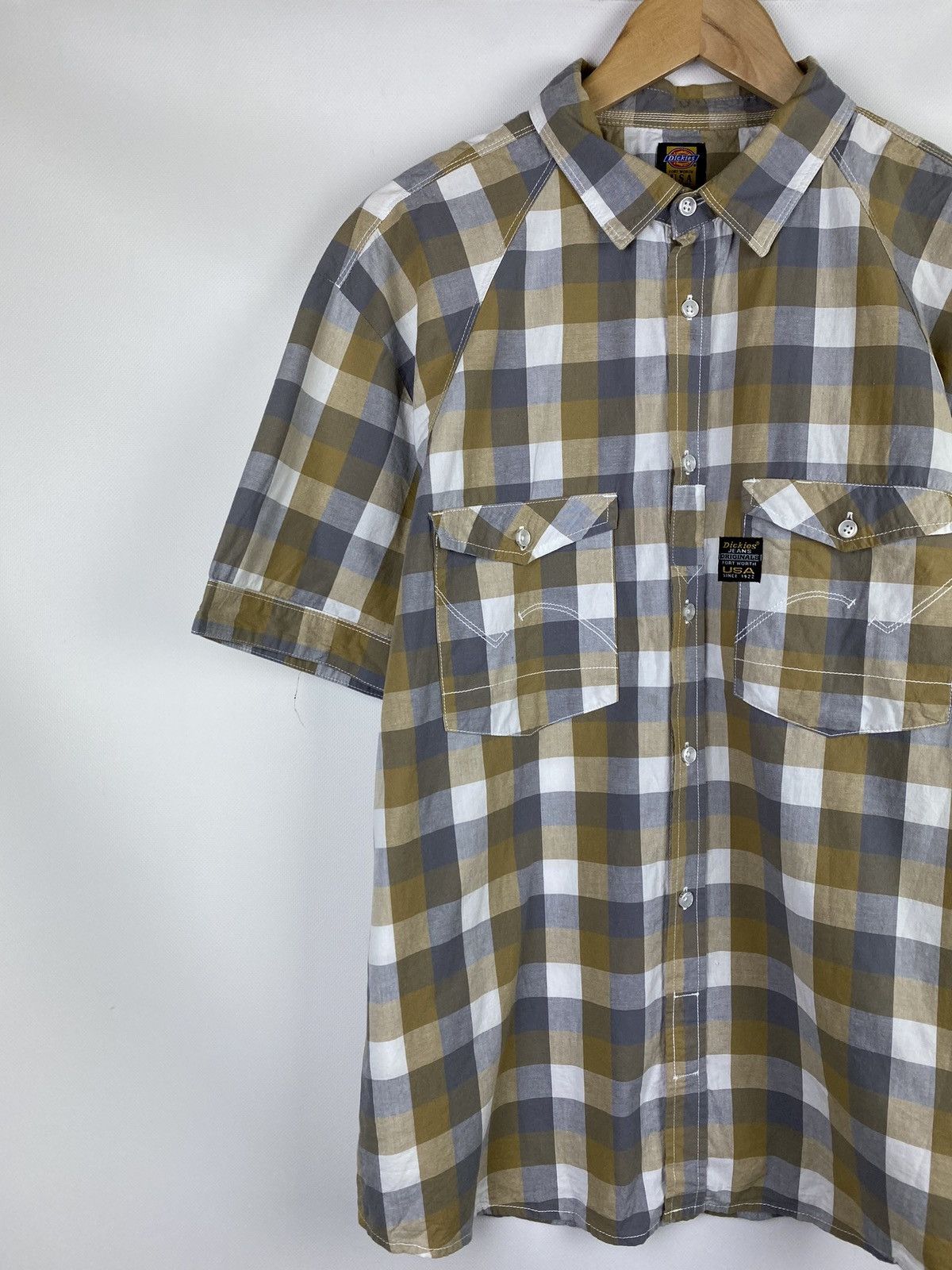 Dickies × Vintage Dickies Workwear men’s shirt sleeve checked shirt size 3XL Size US XXL / EU 58 / 5 - 4 Thumbnail