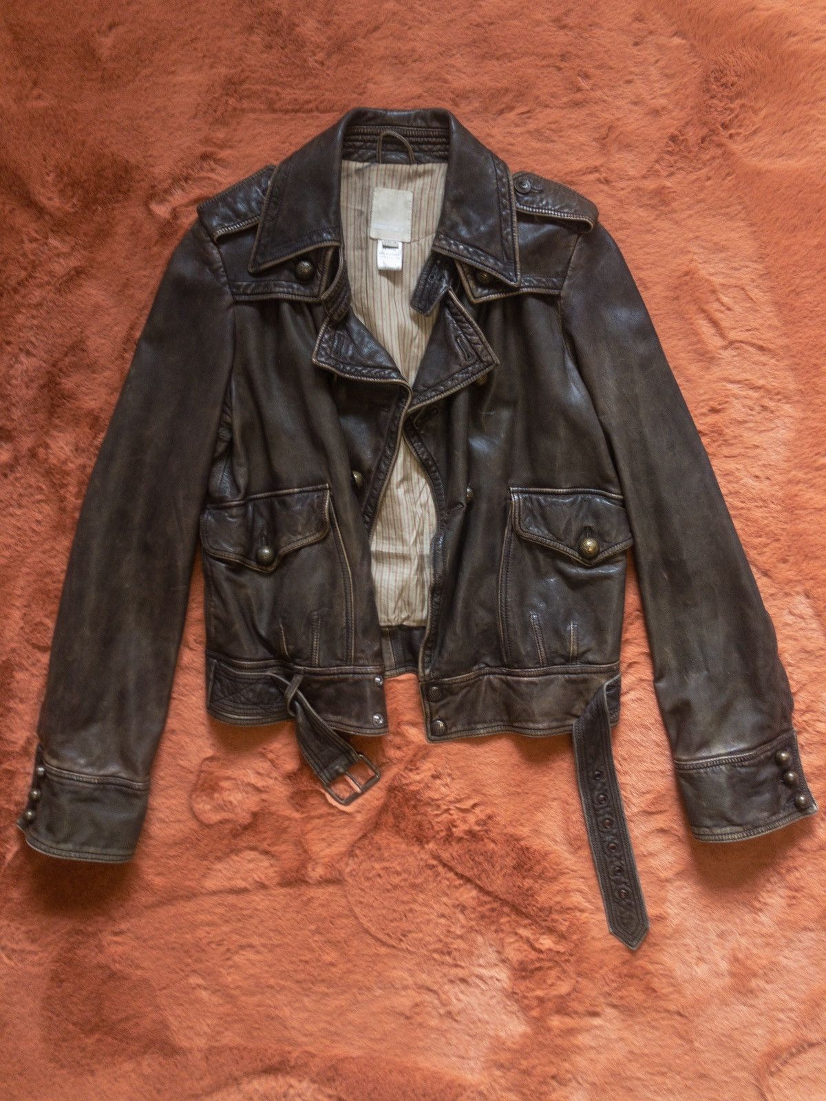 Diesel very rare vintage diesel leather jacket M y2k ramones washed ...