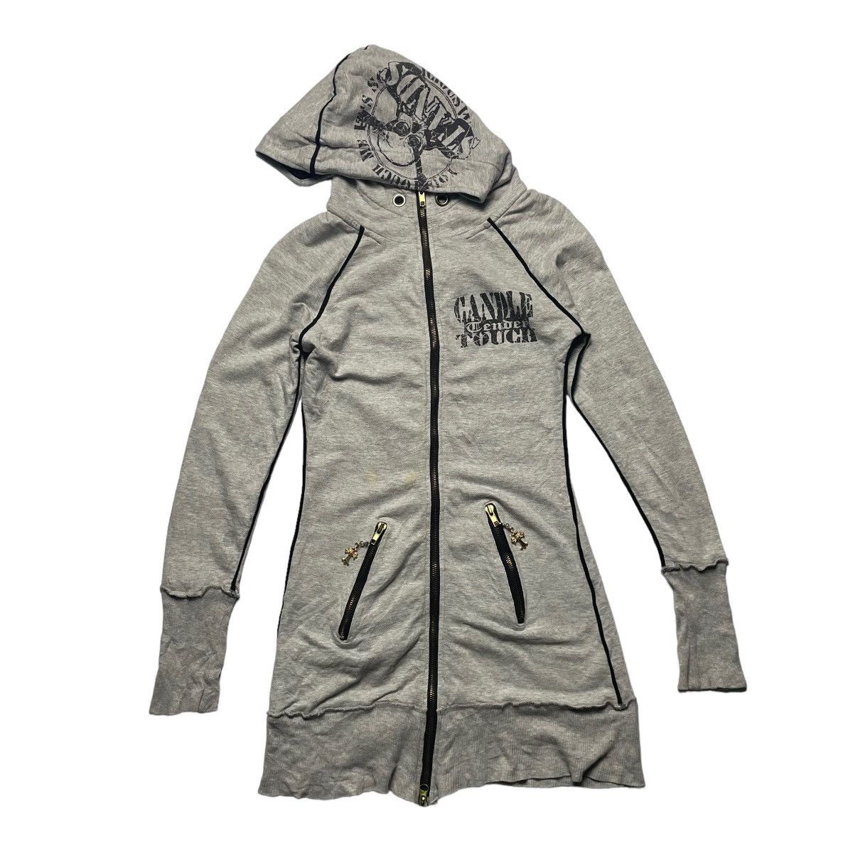 If Six Was Nine × Le Grande Bleu (L.G.B.) × Seditionaries 🇯🇵 DIA WORDING SKULL CROSS FULL ZIP SWEATER Size S / US 4 / IT 40 - 1 Thumbnail