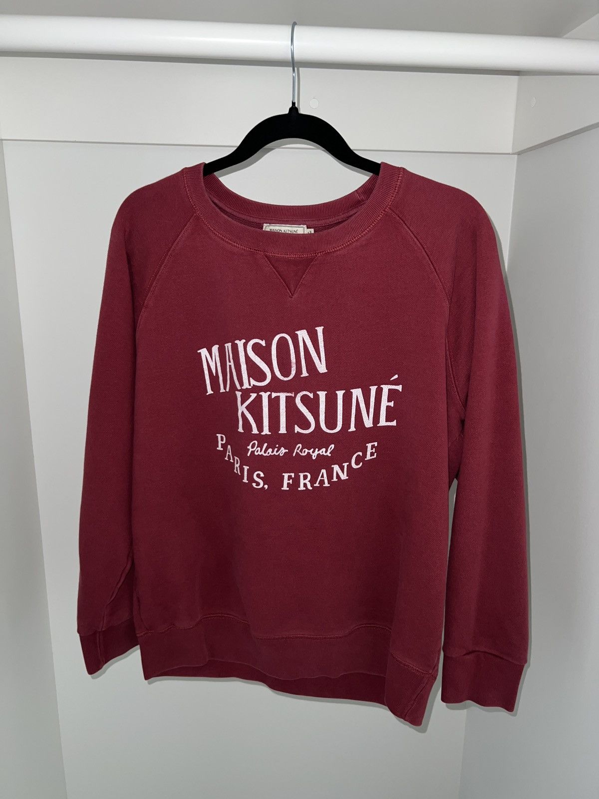 Maison Kitsune Maison Kitsune Burgundy Cotton Sweatshirt Size XL / US 12-14 / IT 48-50 - 1 Thumbnail