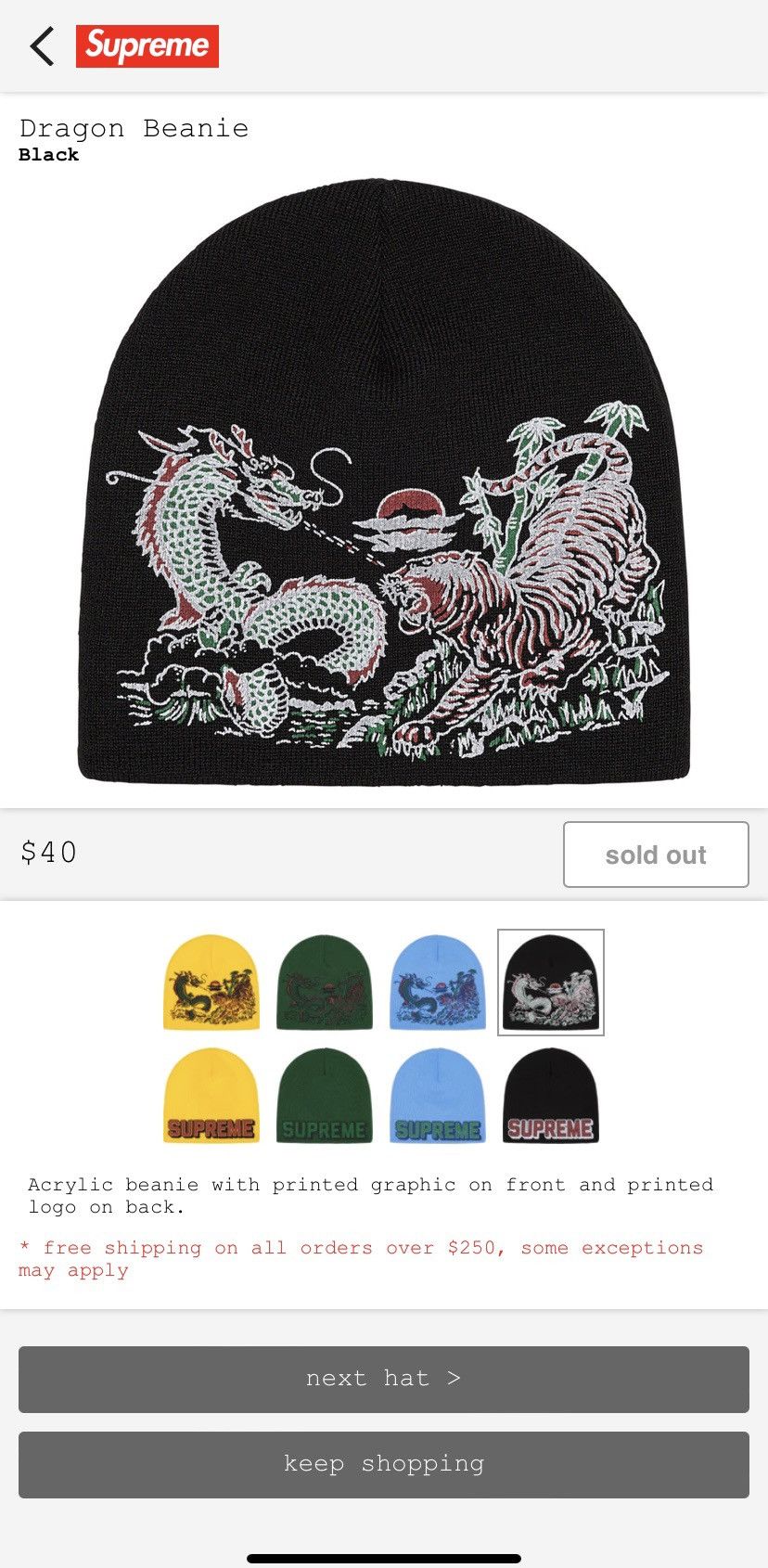 Buy Supreme Dragon Beanie 'Black' - FW23BN32 BLACK