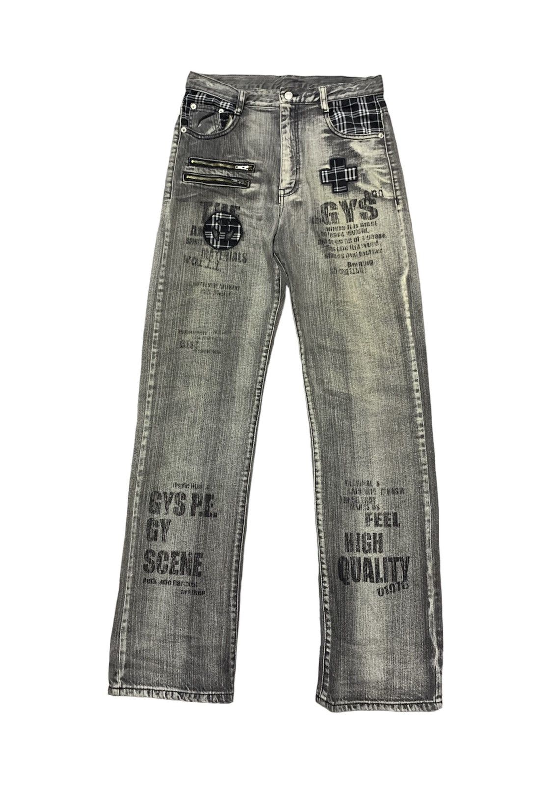 Hysteric Glamour Japanese Brand Unknown Words Printed Washed Denim Size US 29 - 1 Thumbnail