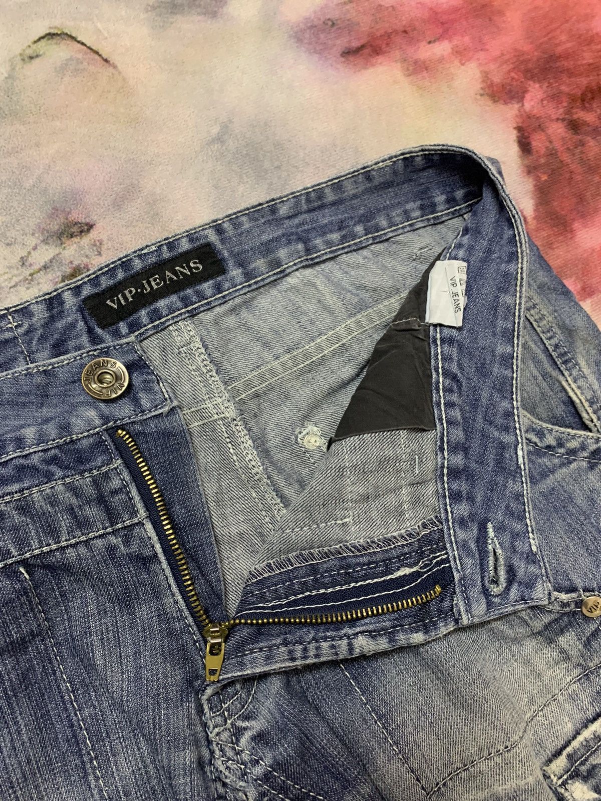 Hysteric Glamour Japanese Brand VIP JEANS Double Knee Straight Washed Denim Size US 35 - 5 Thumbnail