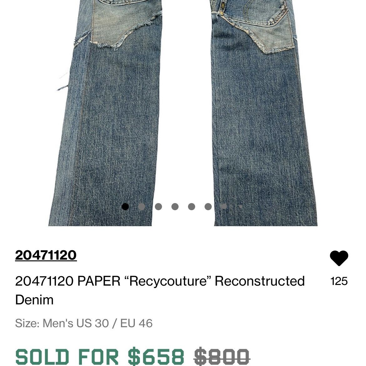 Beauty Beast AW00 Recycouture Paper Reconstructed Denim Size US 31 - 9 Thumbnail