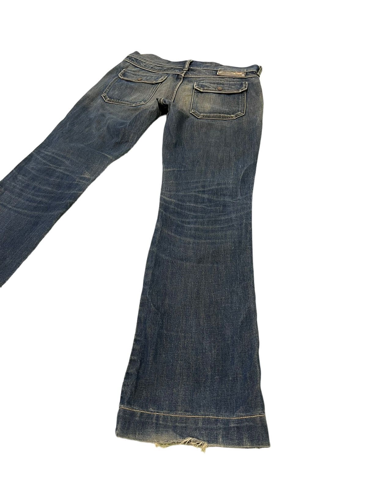 Diesel Flare Jeans Diesel Italy Distress Low Rise Boot Cut 5🟦8 Size US 30 / EU 46 - 14 Thumbnail