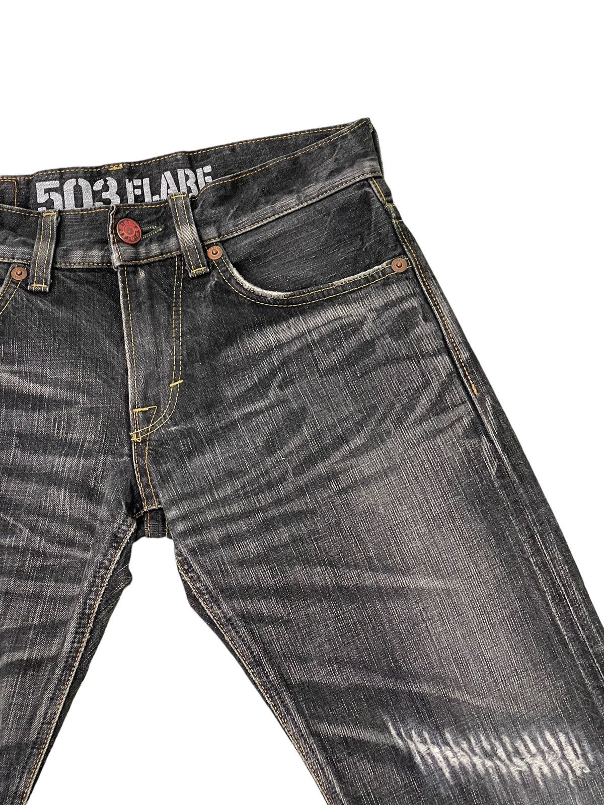 Japanese Brand Flare Jeans Edwin Japan Distress Acid Wash Boot Cut 5🟦7T Size US 30 / EU 46 - 9 Thumbnail