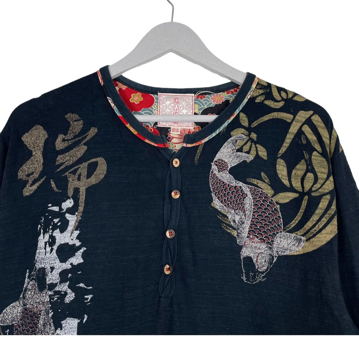 Indigo × Japanese Brand 💥JAPANESE SUKAJAN LONGSLEEVE FULL PRINTED TSHIRT Size US L / EU 52-54 / 3 - 4 Thumbnail