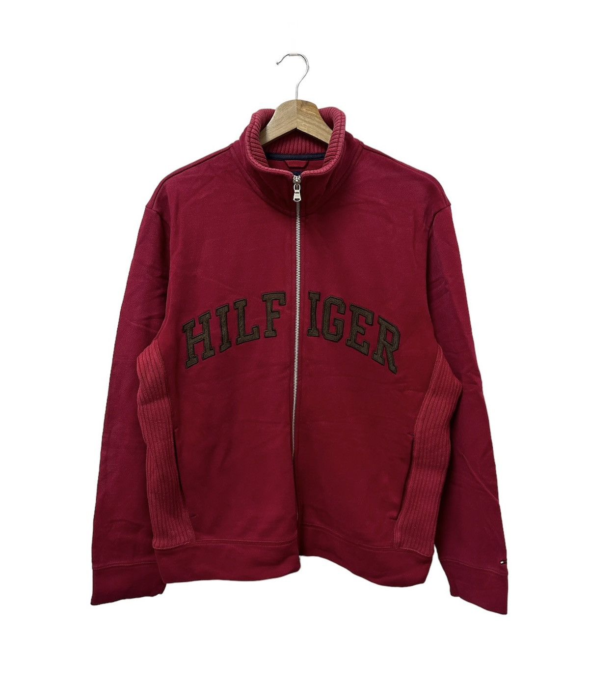 Tommy Hilfiger × Vintage Vintage Tommy Hilfiger Spell Out Embroidery Zipper Sweater Size US M / EU 48-50 / 2 - 1 Thumbnail