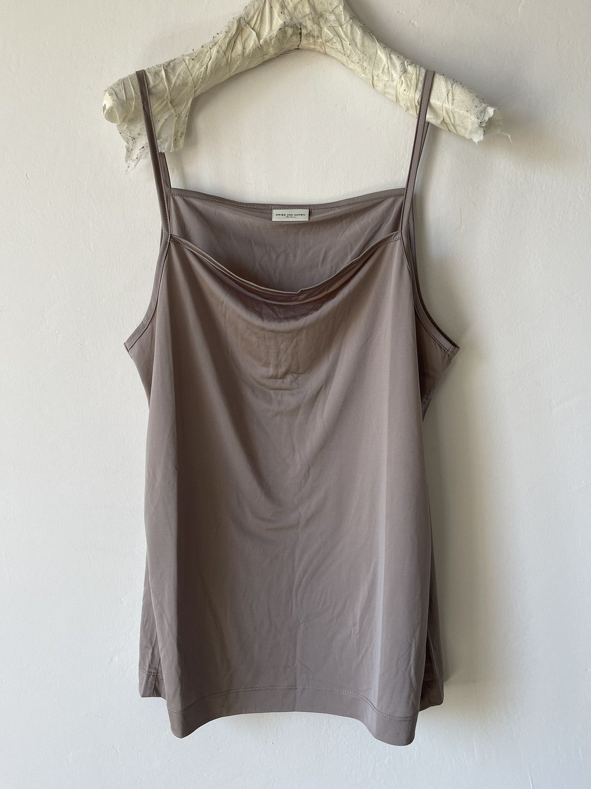 Dries Van Noten Taupe cowl neck tank top Size US M / EU 48-50 / 2 - 3 Thumbnail