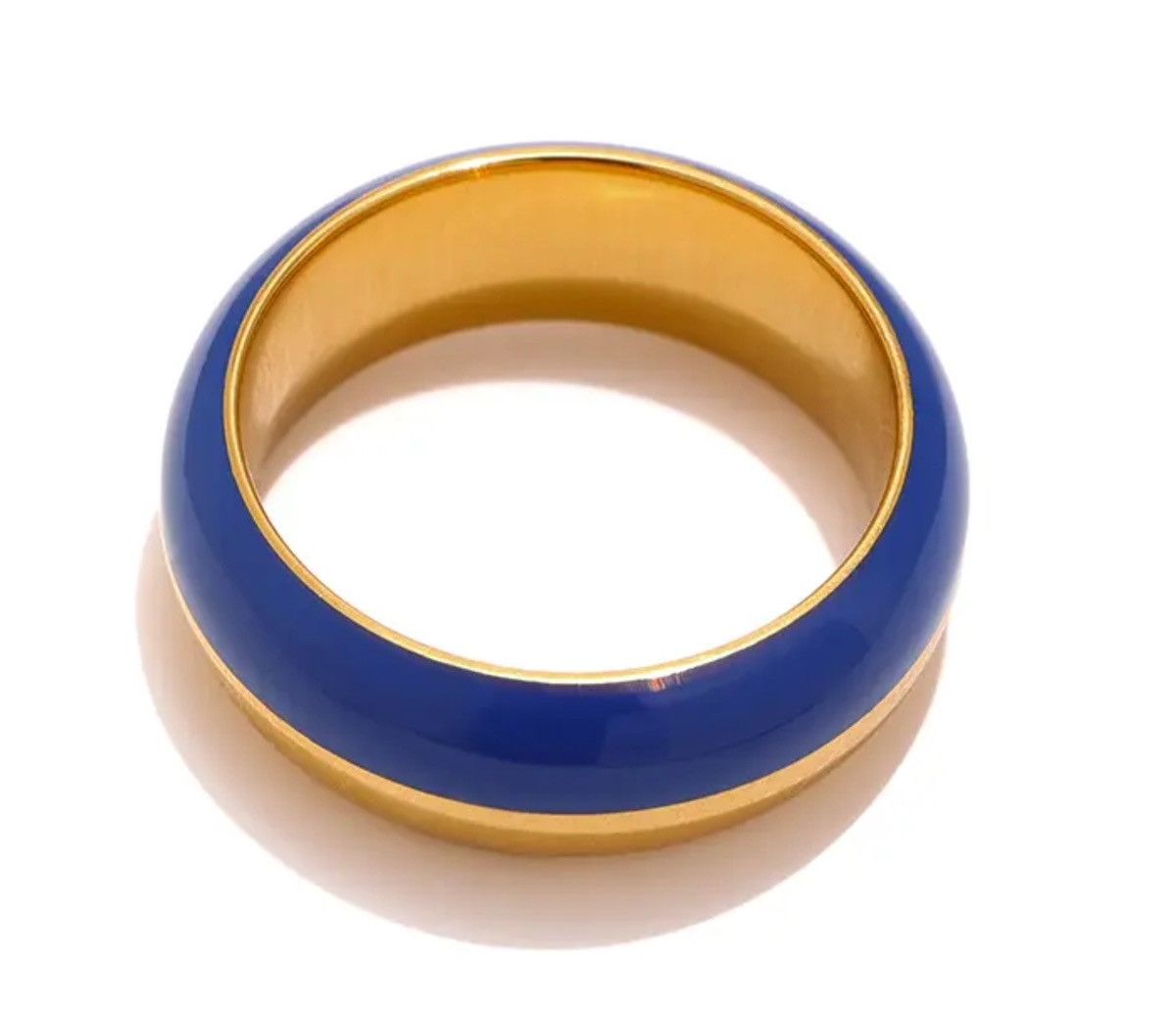 Jewelry Creative Blue Enamel Ring Size ONE SIZE - 3 Thumbnail