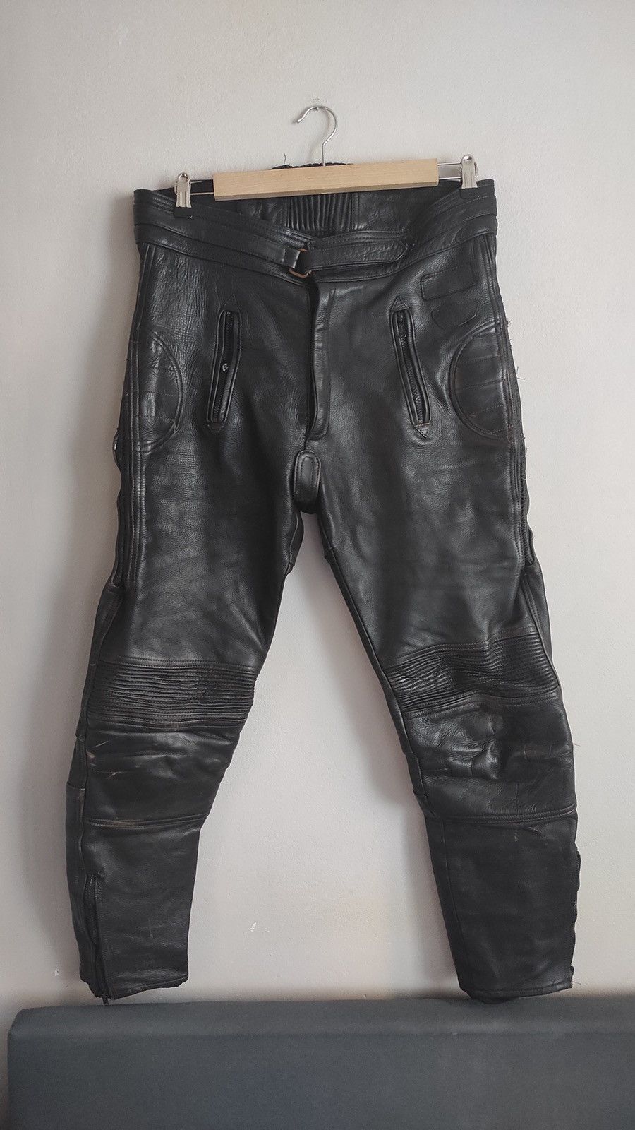 Vintage Vintage 90s leather motorcycle pants Size US 35 - 1 Thumbnail