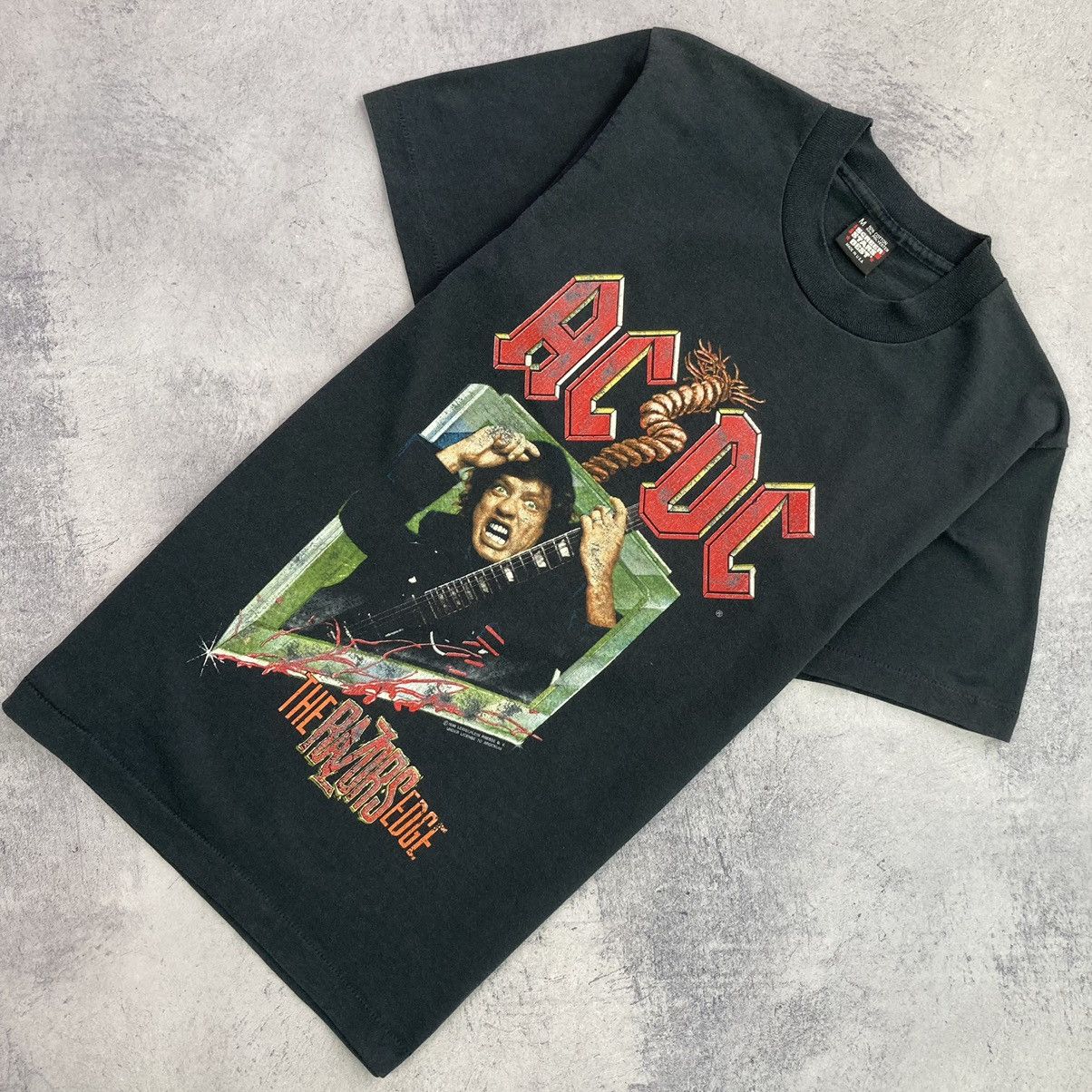 Vintage Vintage AC/DC The Razors Edge world tour rock rare tee 1990 ...