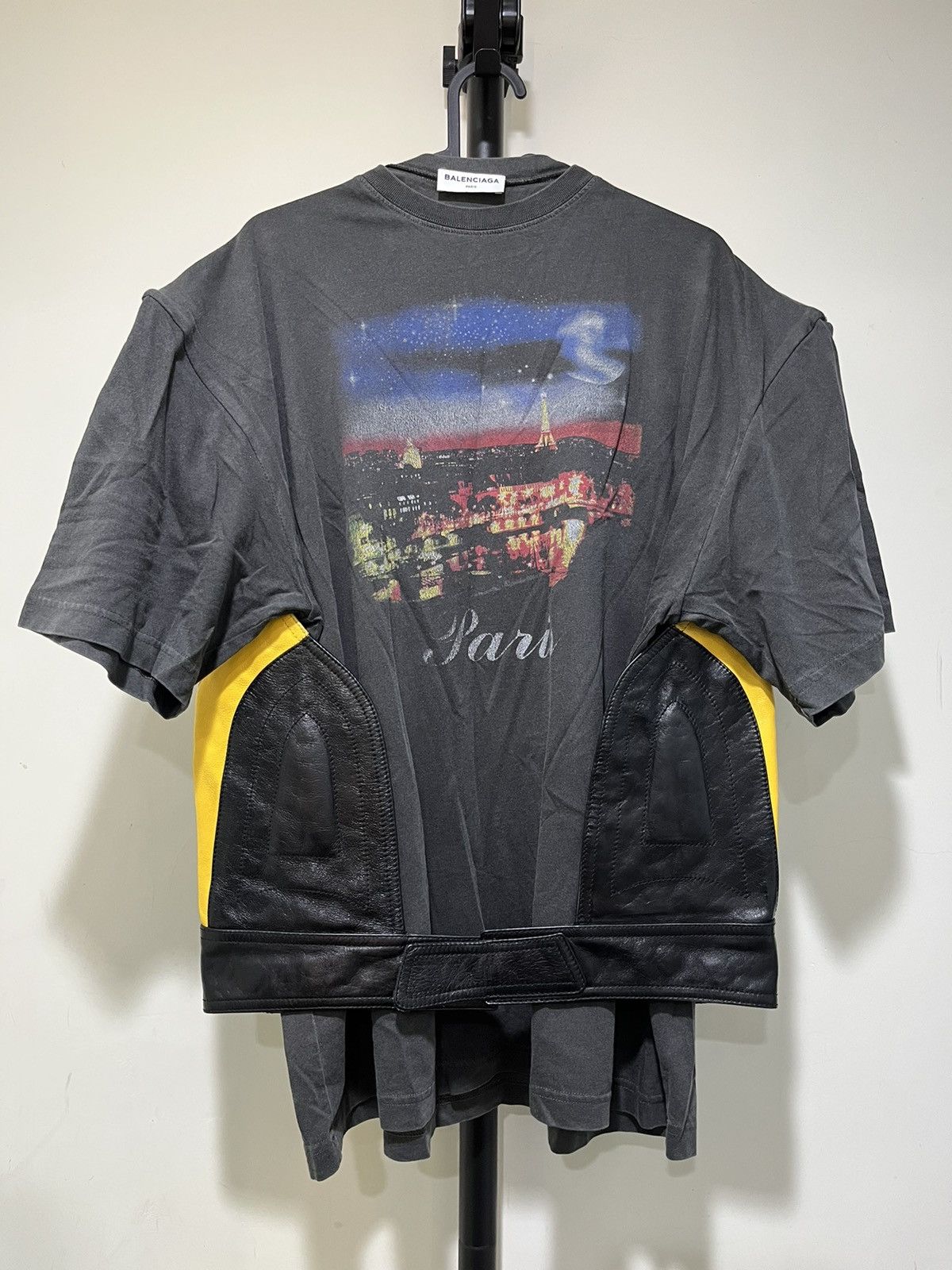 Balenciaga Balenciaga Paris Shirt with Leather Vest Size US M / EU 48-50 / 2 - 1 Thumbnail