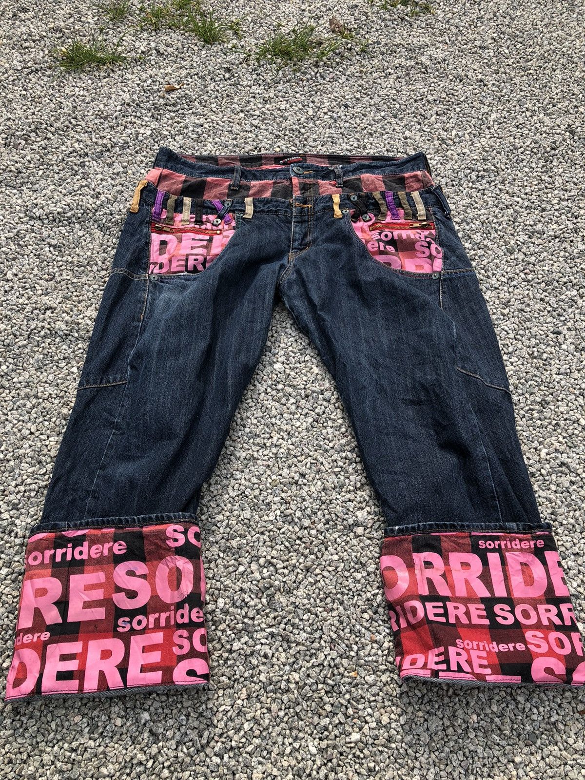Hysteric Glamour × Japanese Brand SORRIDERE DOUBLE WAIST PRINTED LINING JEAN Size US 38 / EU 54 - 2 Thumbnail