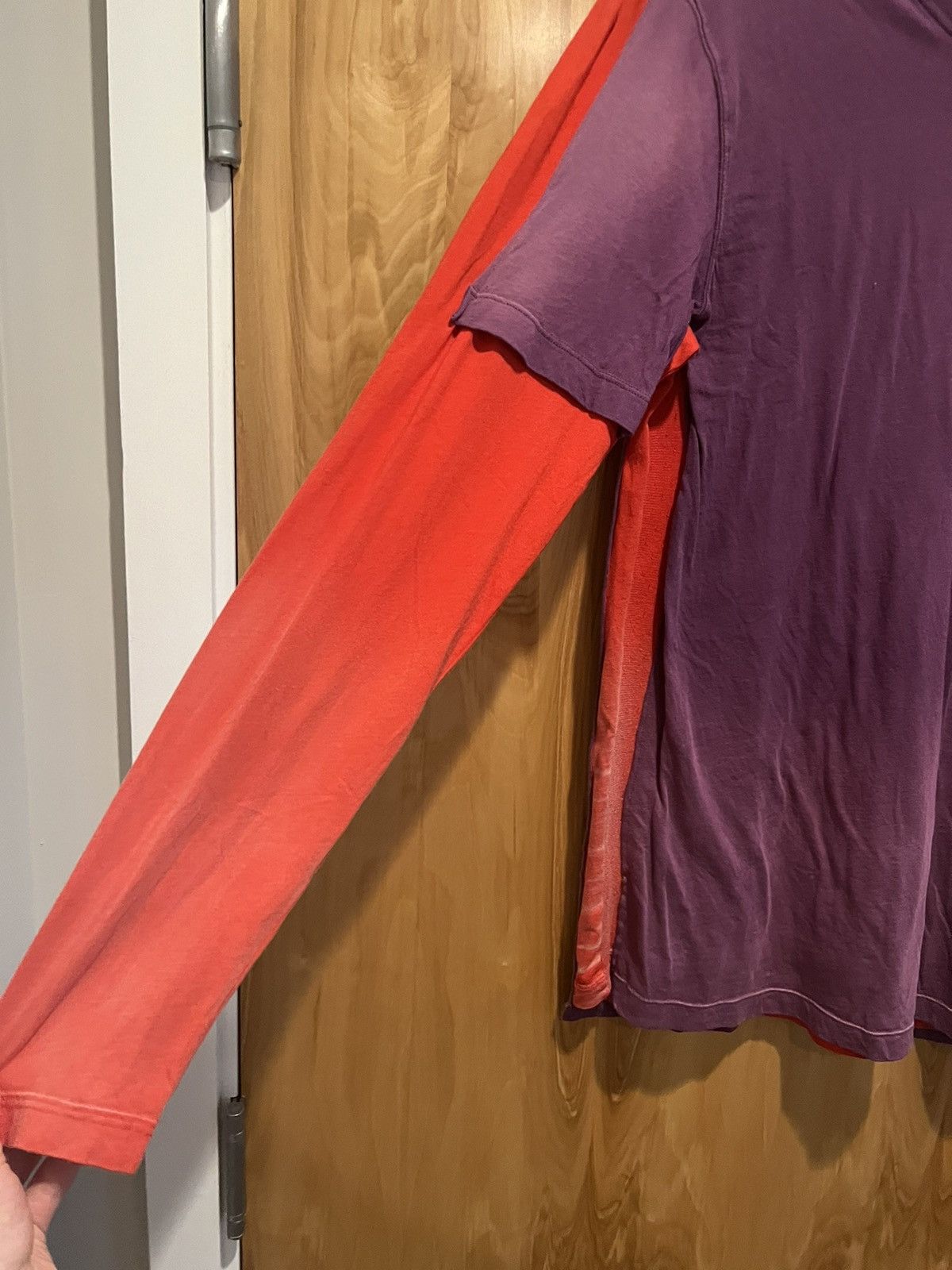 Off-White Off White Triple Layer Reconstructed Longsleeve Red Purple Size US M / EU 48-50 / 2 - 7 Thumbnail