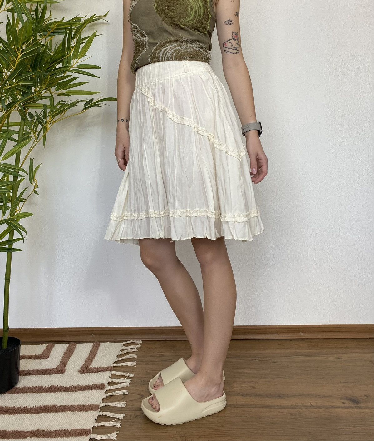 Vintage VINTAGE AVANT GARDE GRUNGE 00s STYLE MIDI SKIRT Size 30" / US 8 / IT 44 - 6 Thumbnail
