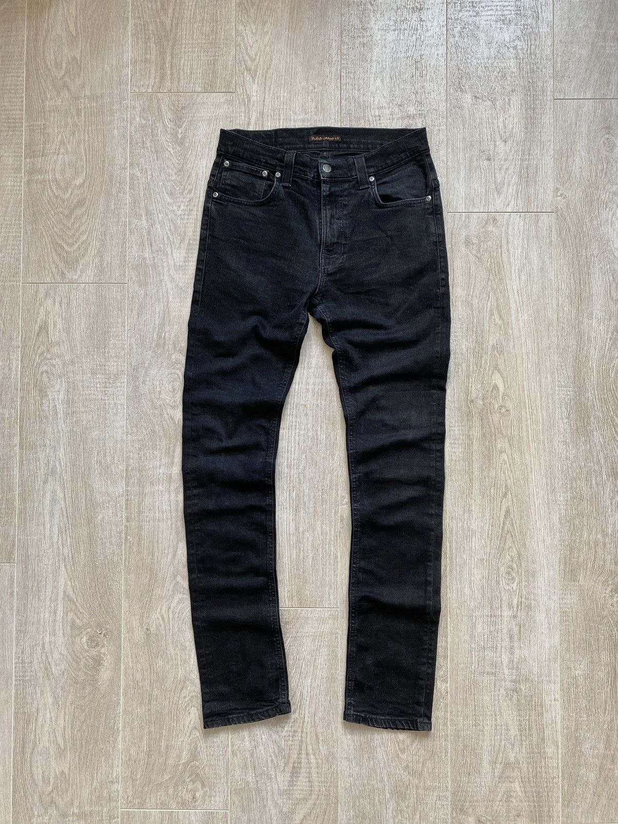 Nudie Jeans Nudie Jeans 32x34 stucked tape ted black ring slim tapered ...