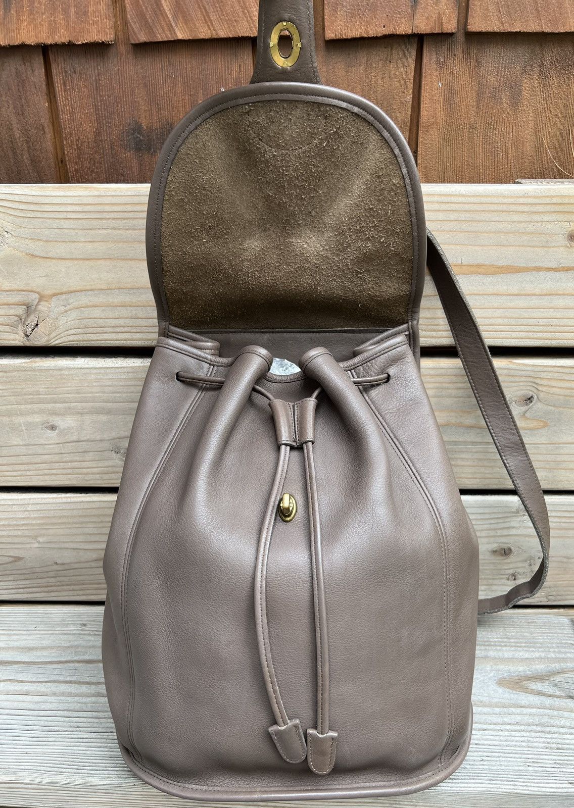 Leather Bag Vintage Coach Drawstring Backpack Drawstring Backpack