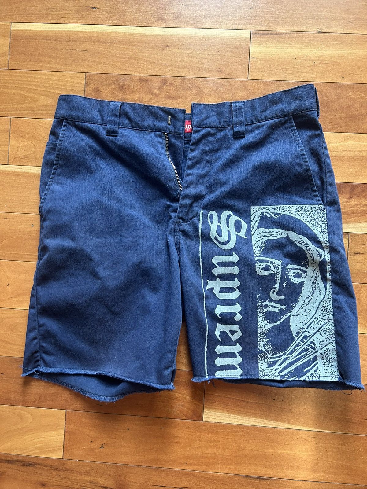 Supreme Flames Jacquard Baggy Denim Shorts | Grailed