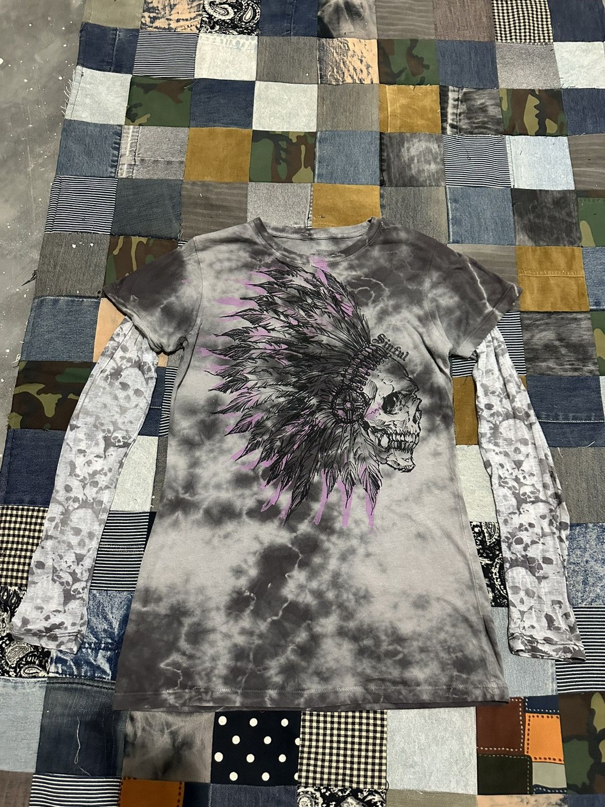 Japanese Brand Sinful Tshirt with Skull Tattoo Sleeve Punk Bondage Size M / US 6-8 / IT 42-44 - 8 Thumbnail